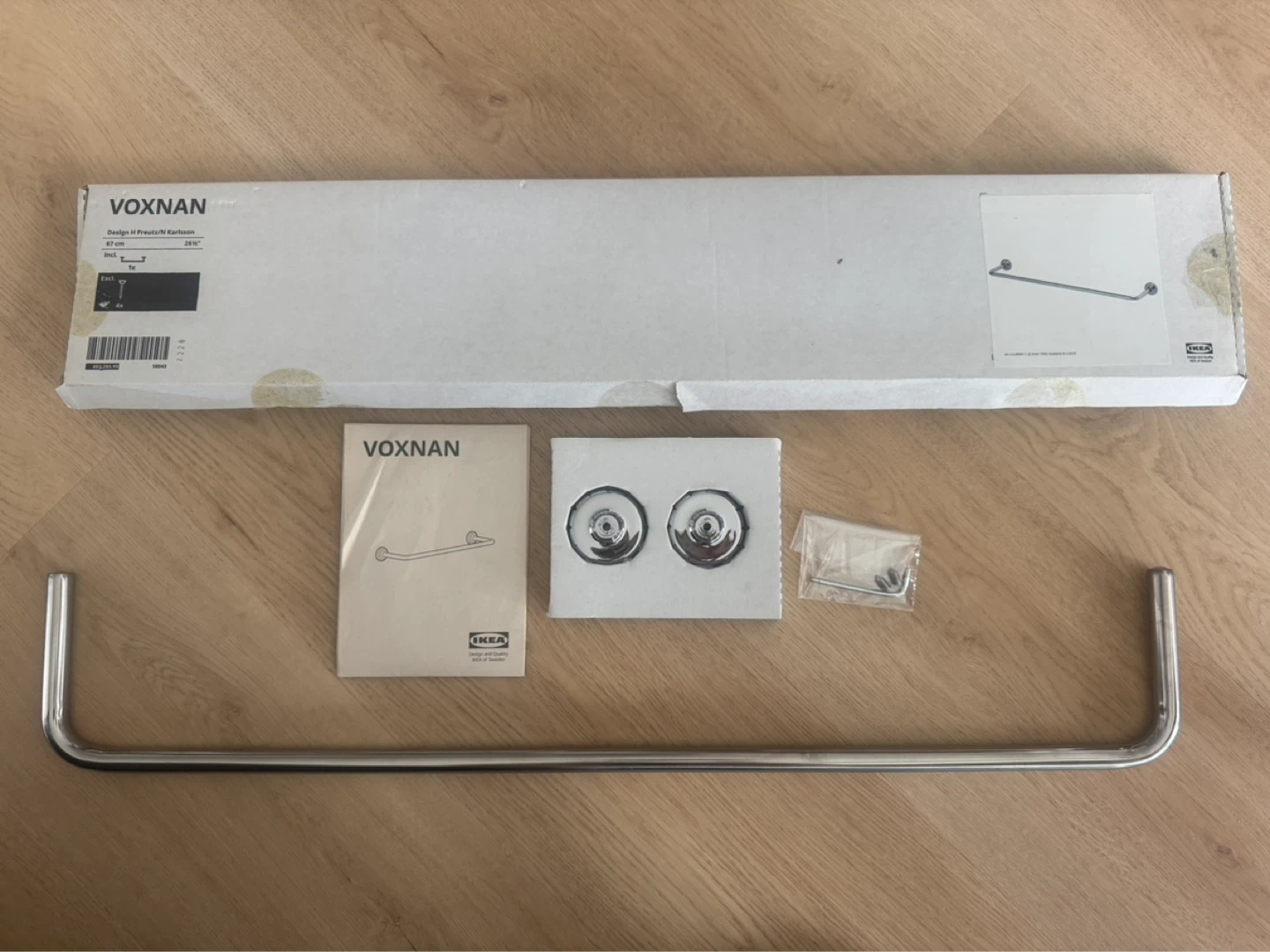 IKEA VOXNAN Towel Rail 67cm Stainless Steel