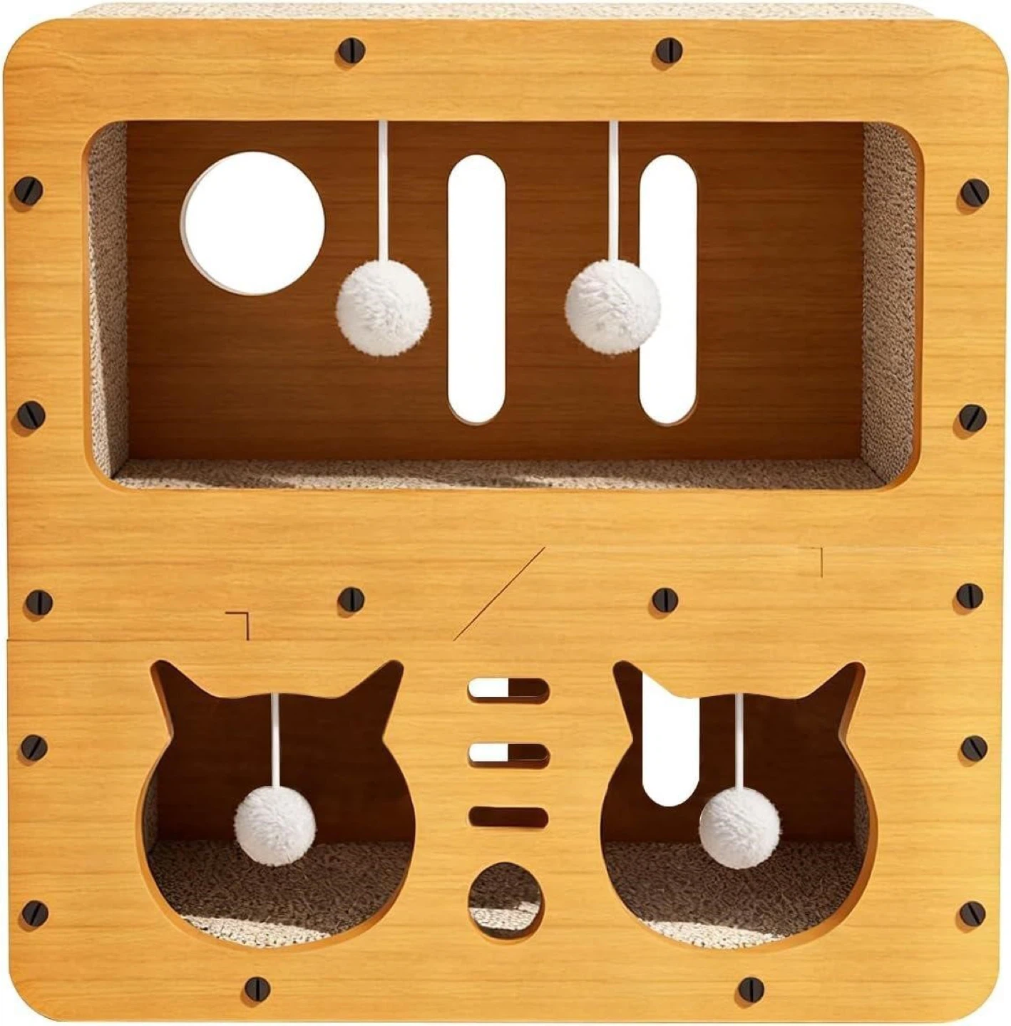 Cat Scratcher House Condo with Teaser Balls