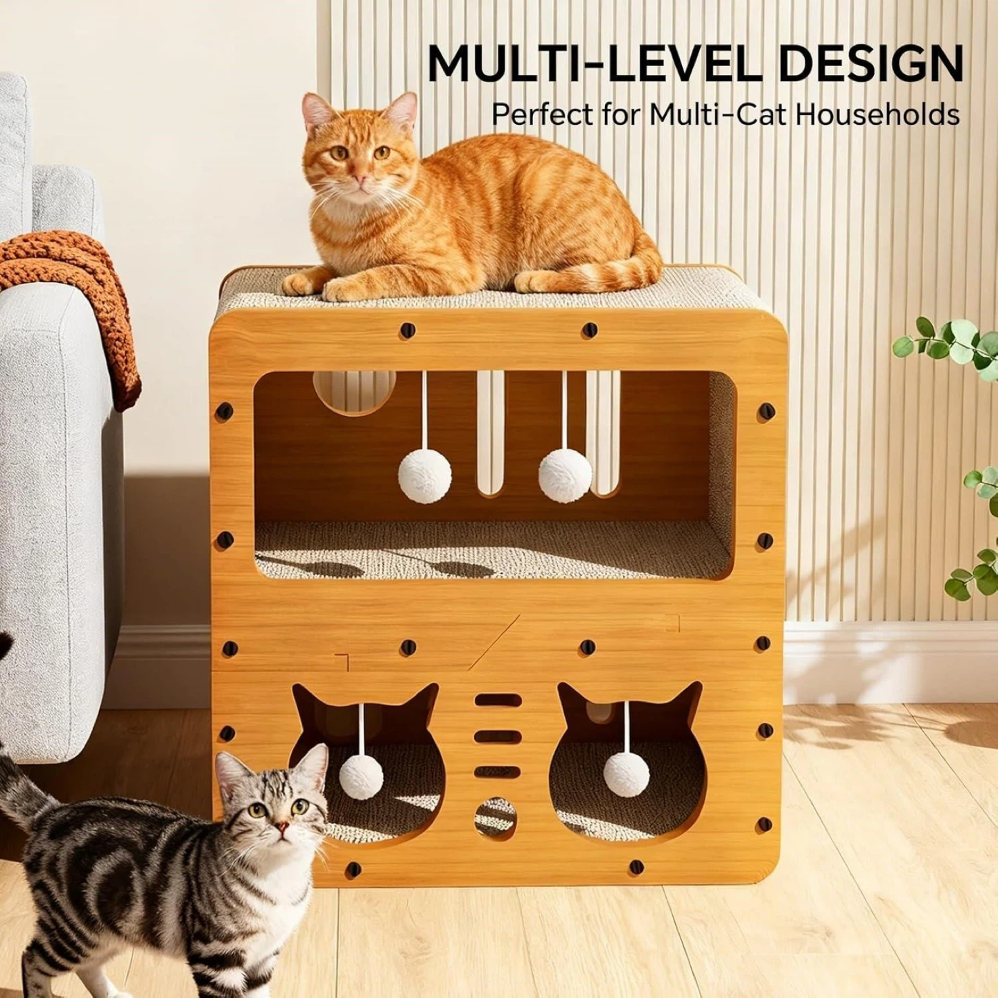Cat Scratcher House Condo with Teaser Balls - photo 4
