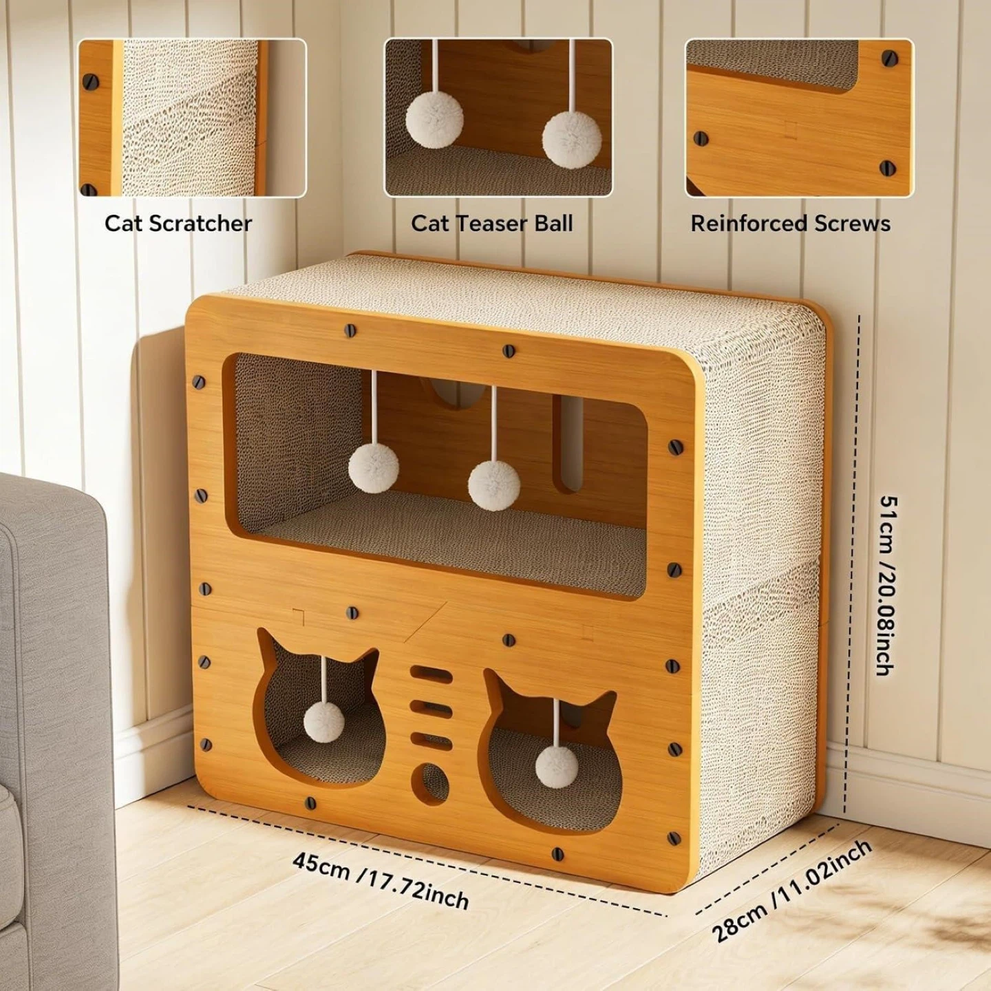 Cat Scratcher House Condo with Teaser Balls - photo 5