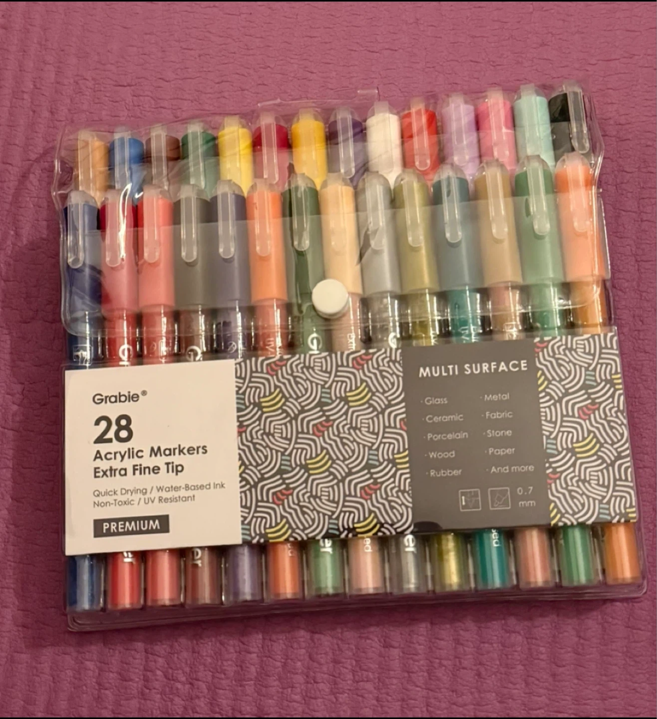 NEW⚽️Grabie 28 Acrylic Markers Extra Fine Tip