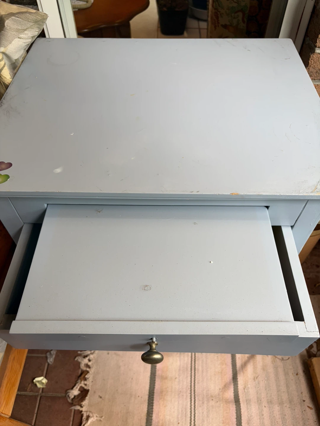 Vintage Powder Blue Side Table with Drawer ⚽️ - photo 3