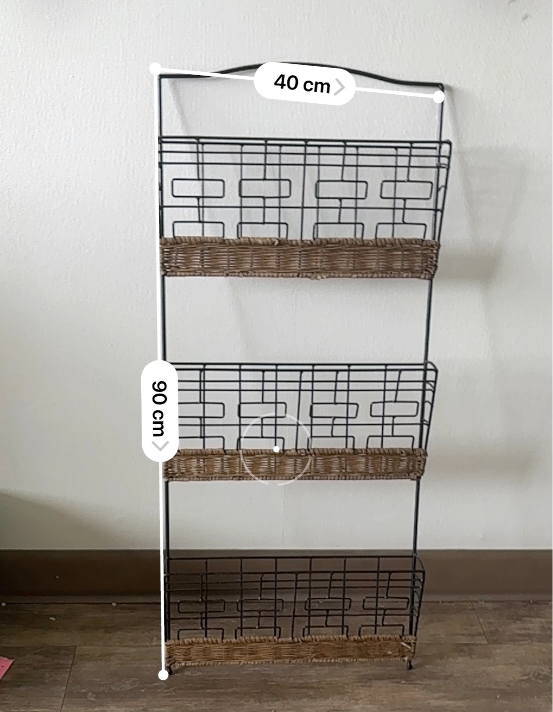 Wall Mounted Storage Rack with 3 Baskets - photo 2