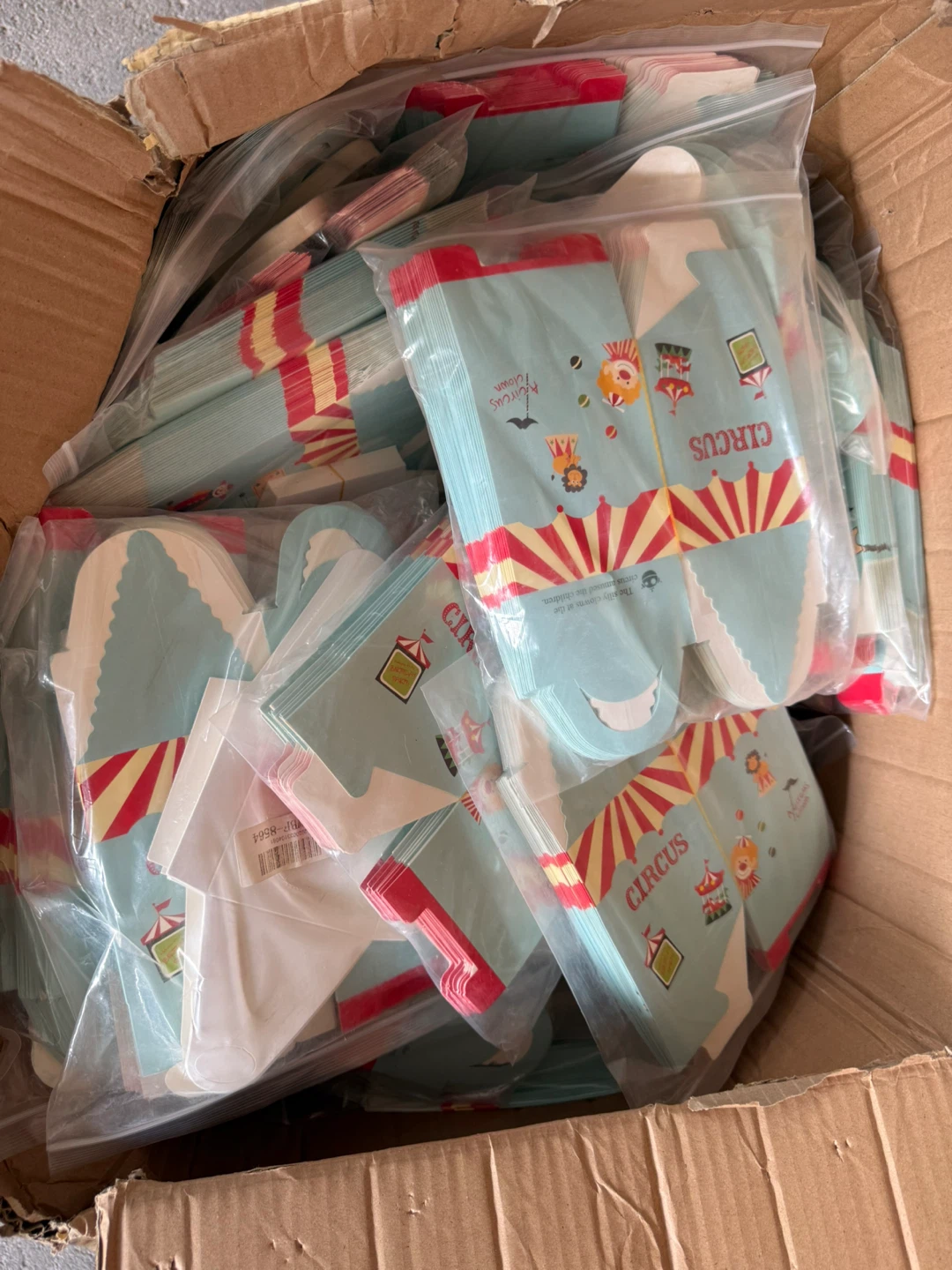 Circus themed party favor boxes