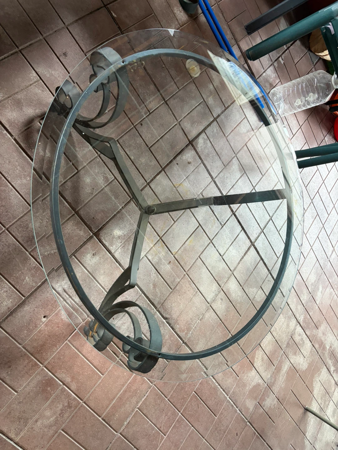 Glass Top Coffee Table with wrought Iron Base ⚽️ - photo 2
