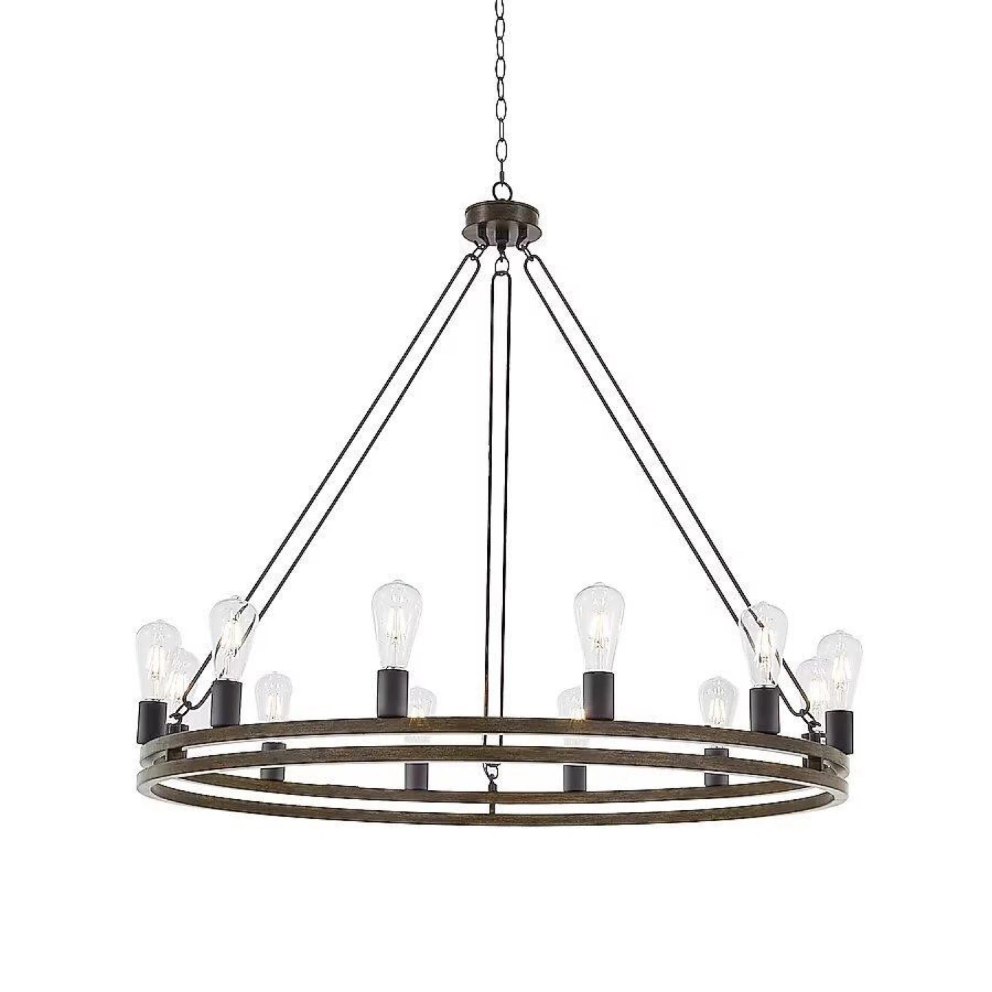 Rustic Ring Chandelier - 40 Inch Width - photo 4