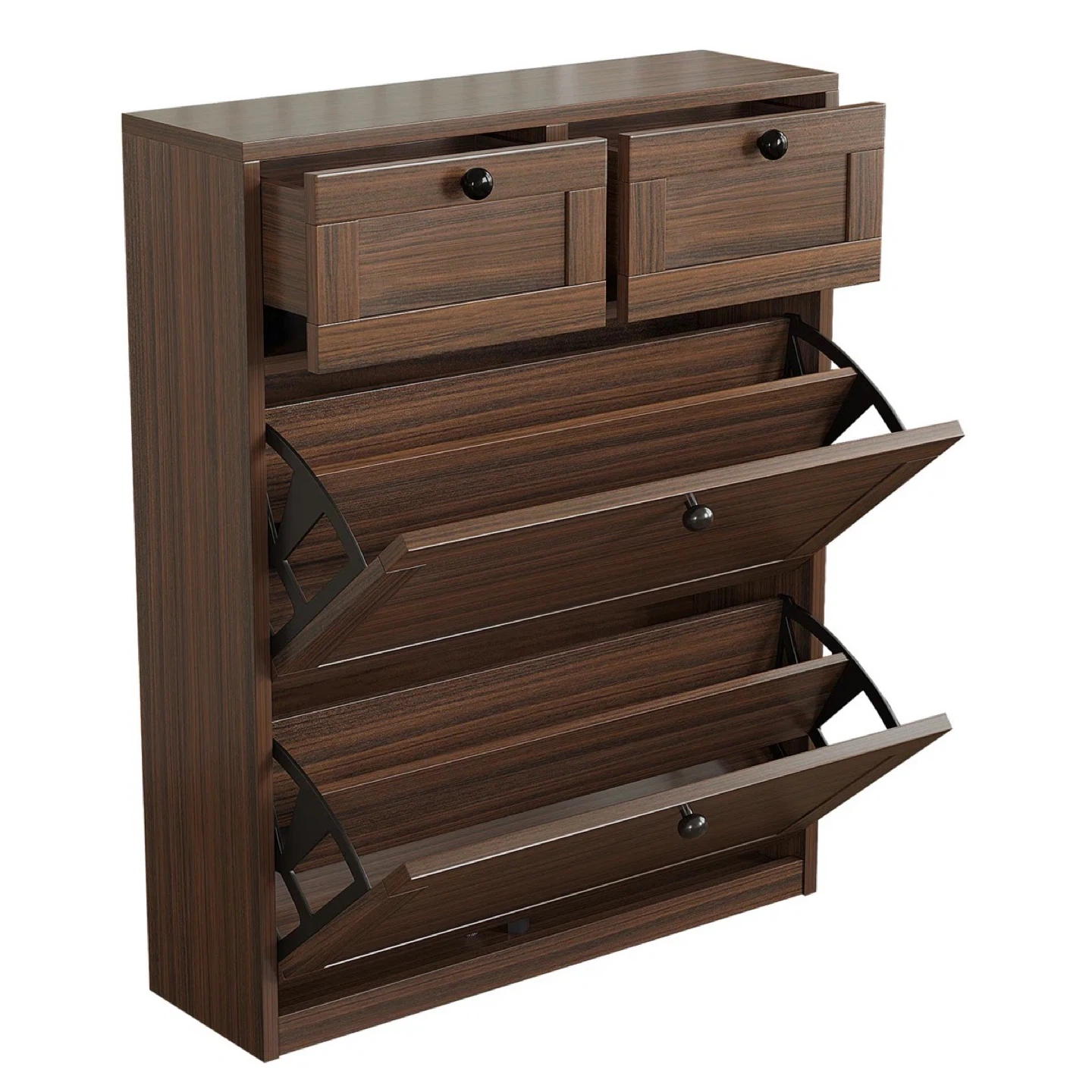 16 Pair Shoe Storage Cabinet With 2 Drawers - photo 2