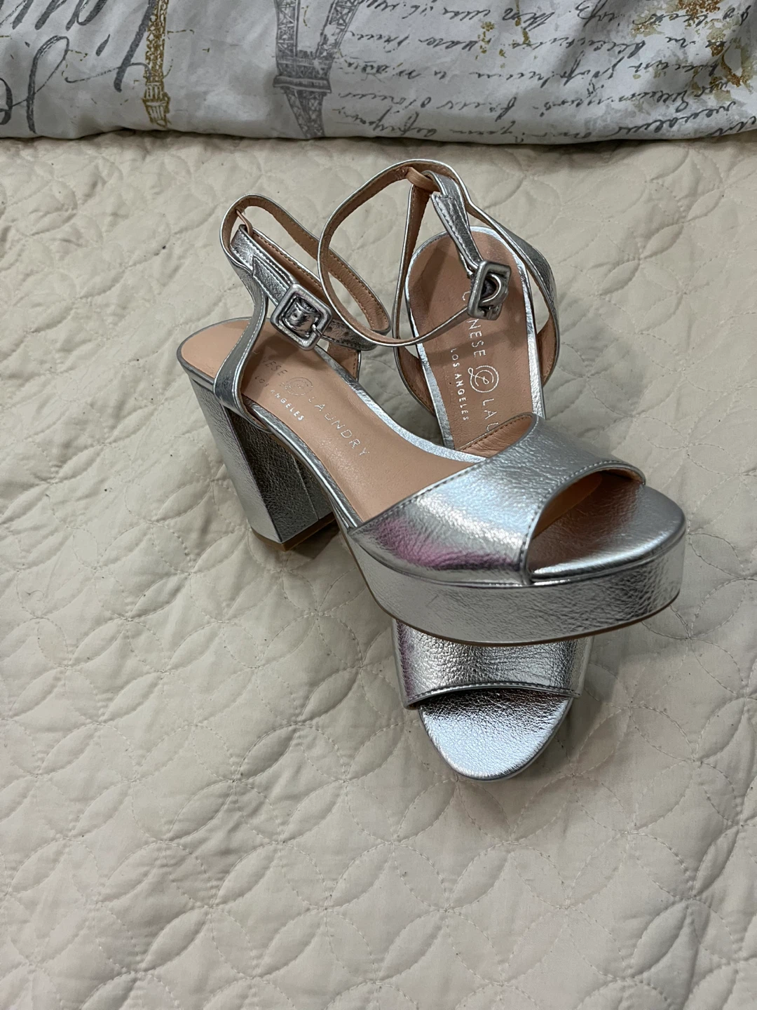 Chinese Laundry Silver Platform Heels - Size 6M - photo 3
