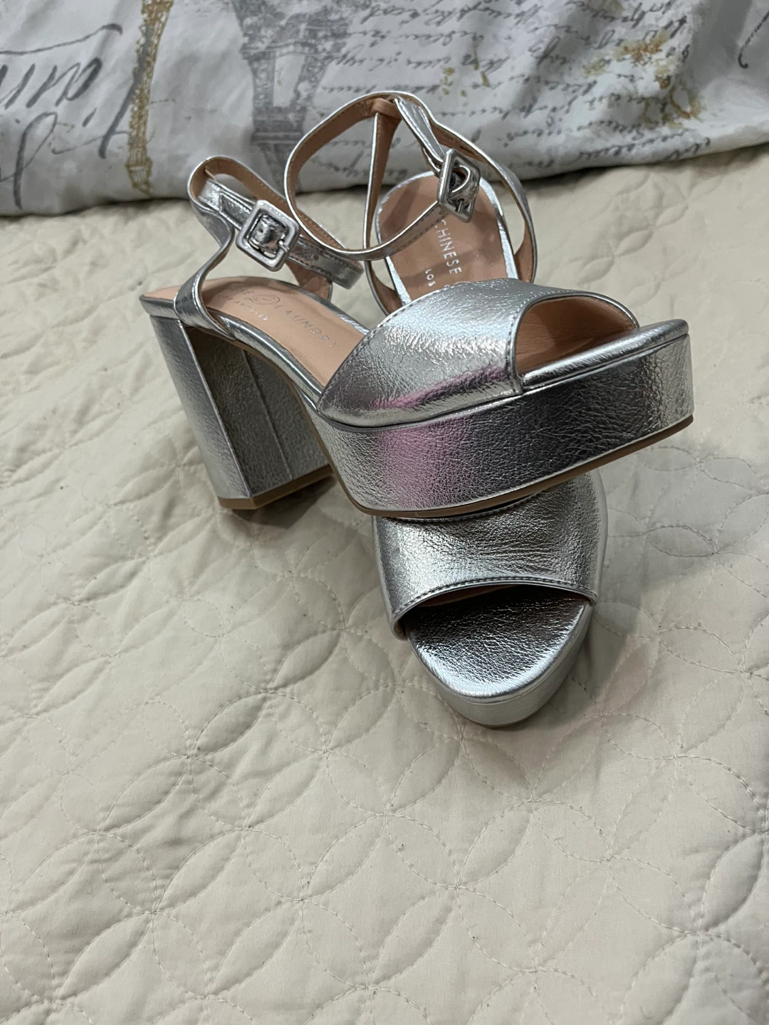 Chinese Laundry Silver Platform Heels - Size 6M - photo 2