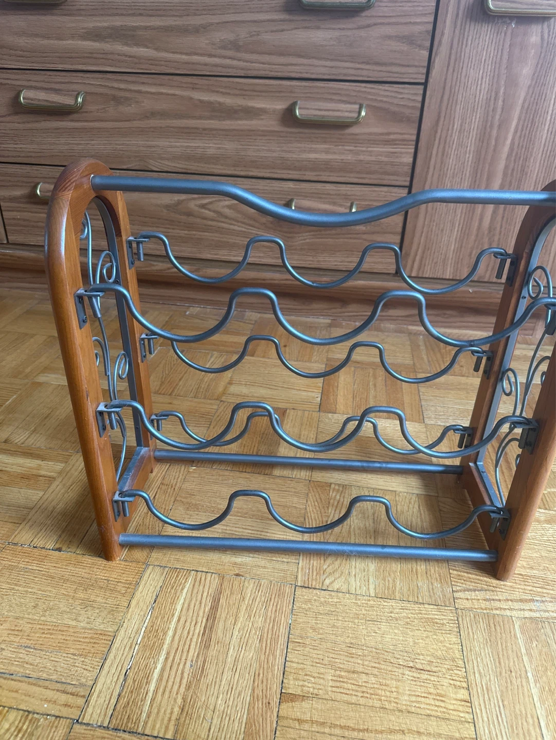 Wooden and Metal Wine Rack