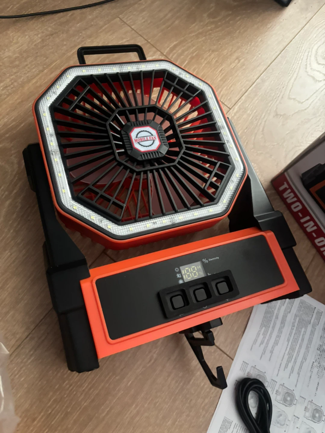 Portable Camping Fan with LED Light