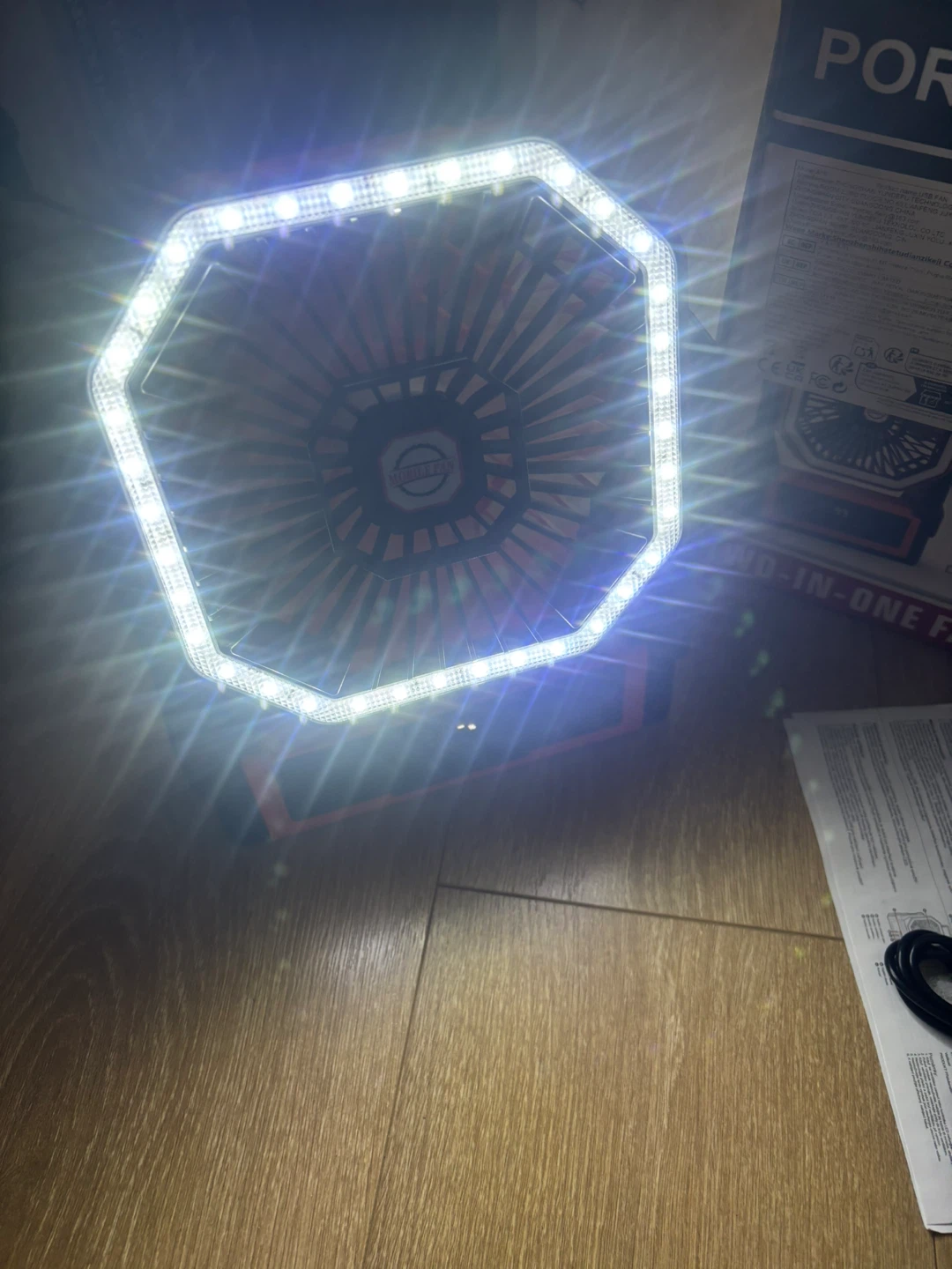 Portable Camping Fan with LED Light - photo 2