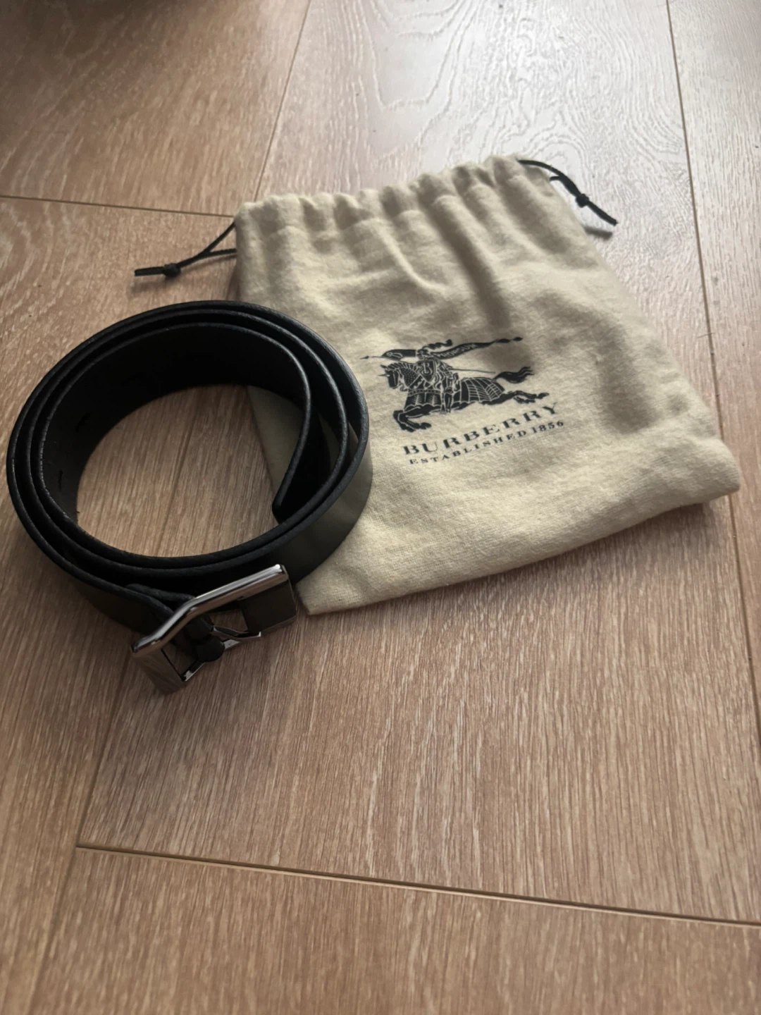 Burberry Black Leather Belt