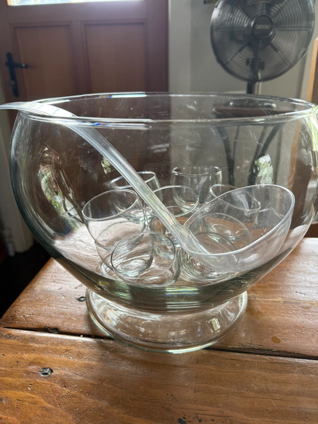Glass Punch Bowl Set with Ladle and Cups - photo 2
