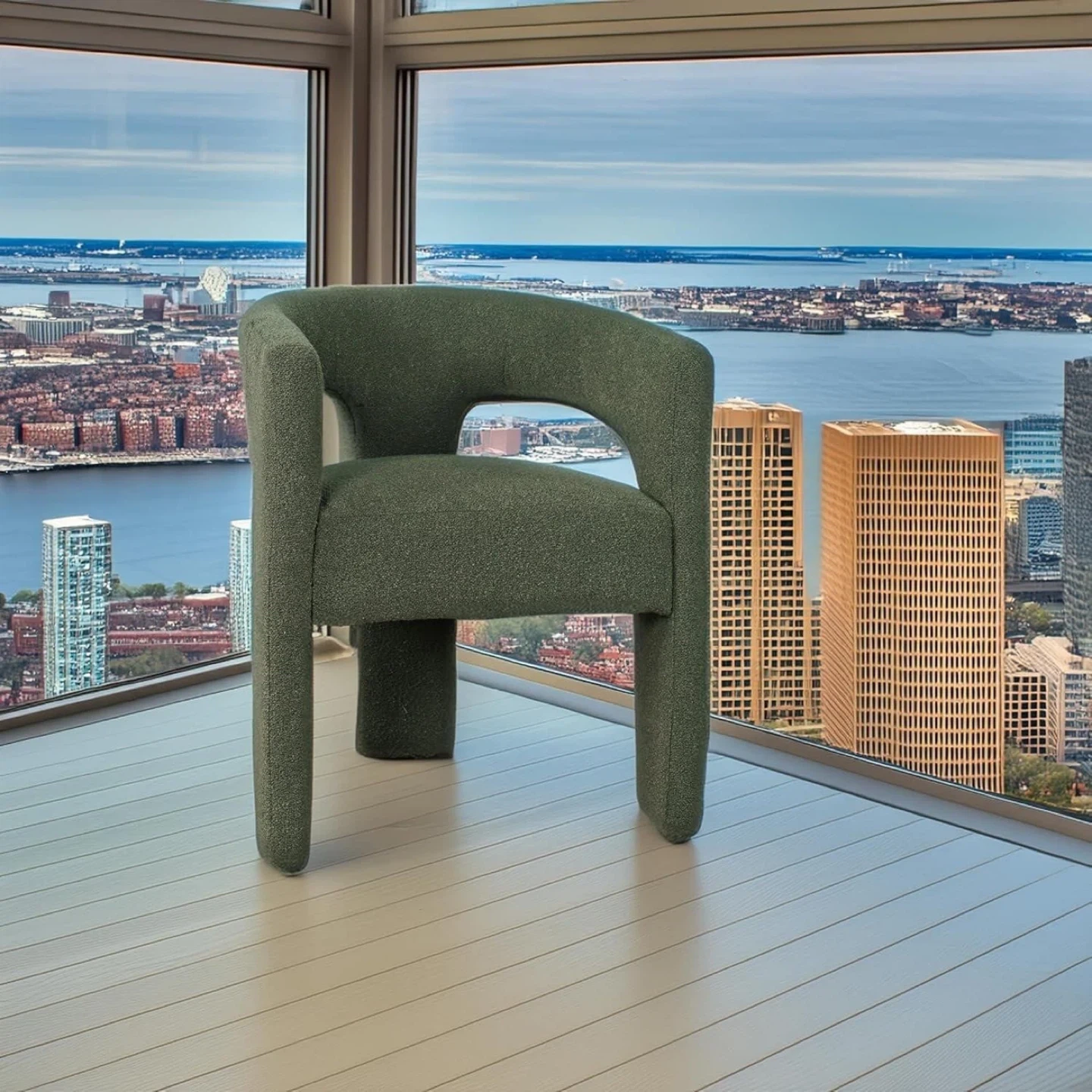 Green Bouclé Accent Chair - photo 4