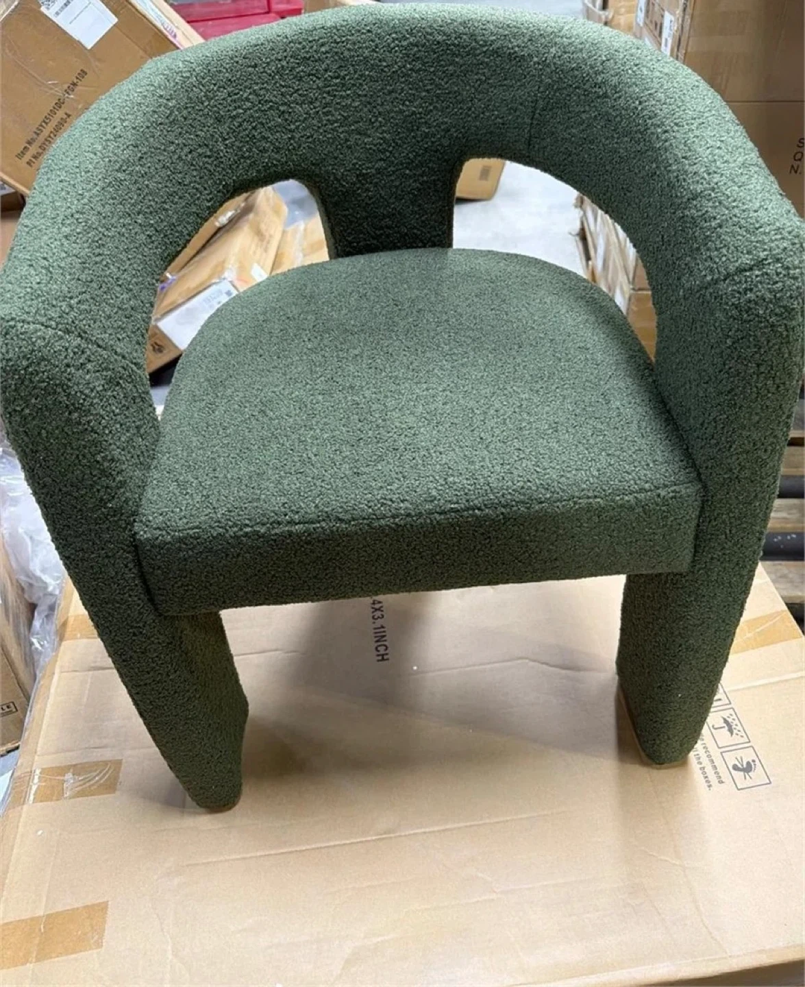 Green Bouclé Accent Chair - photo 3
