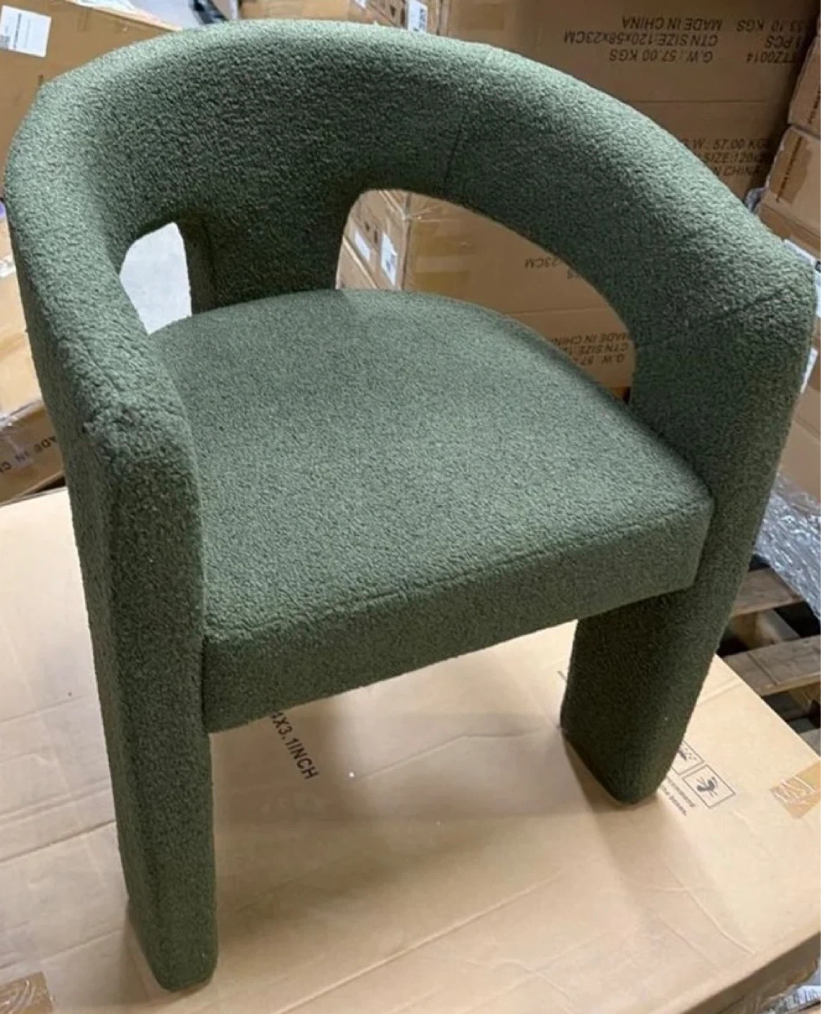 Green Bouclé Accent Chair - photo 2