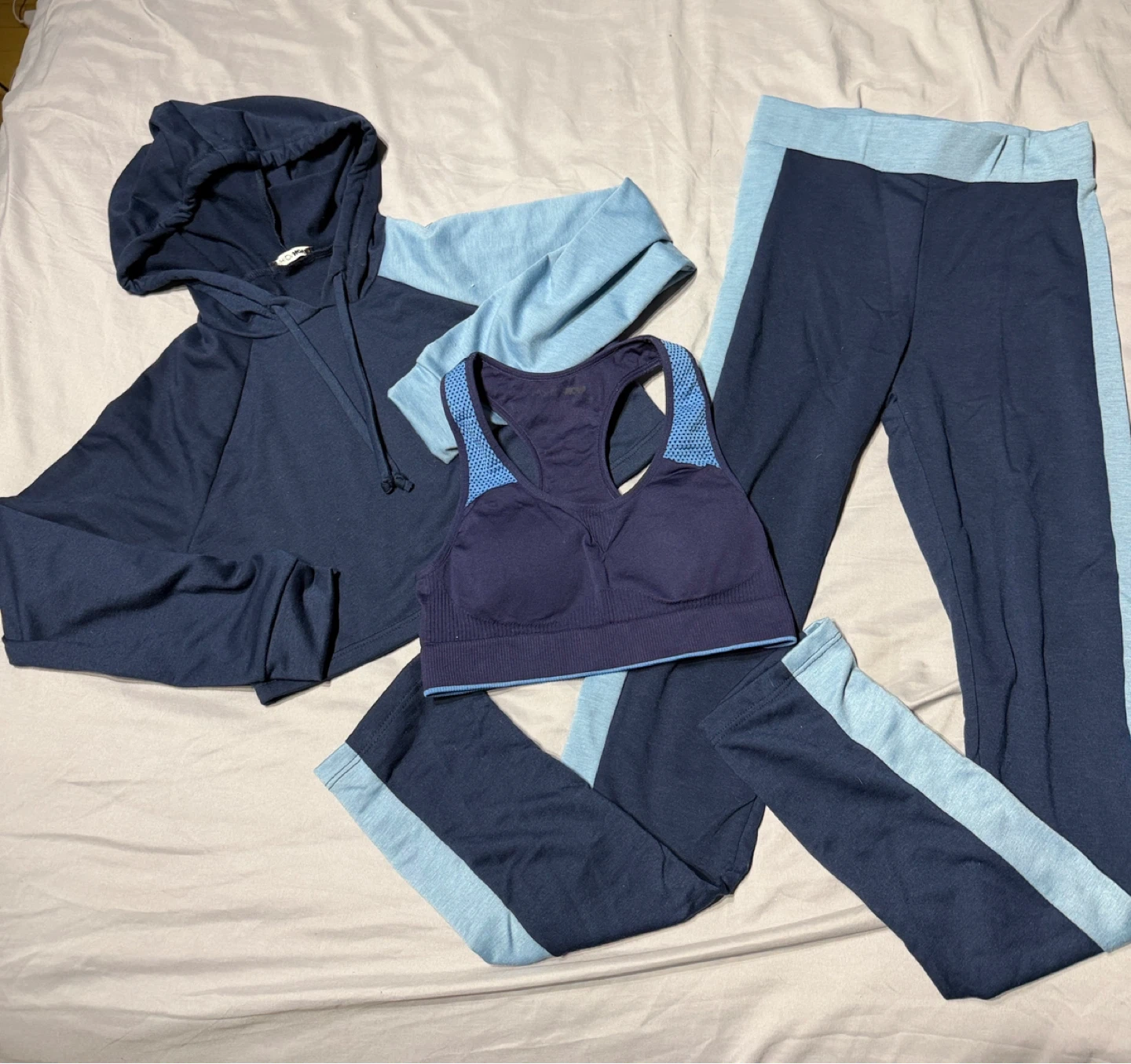 Athletic Wear Set - Hoodie, Sports Bra & Leggings