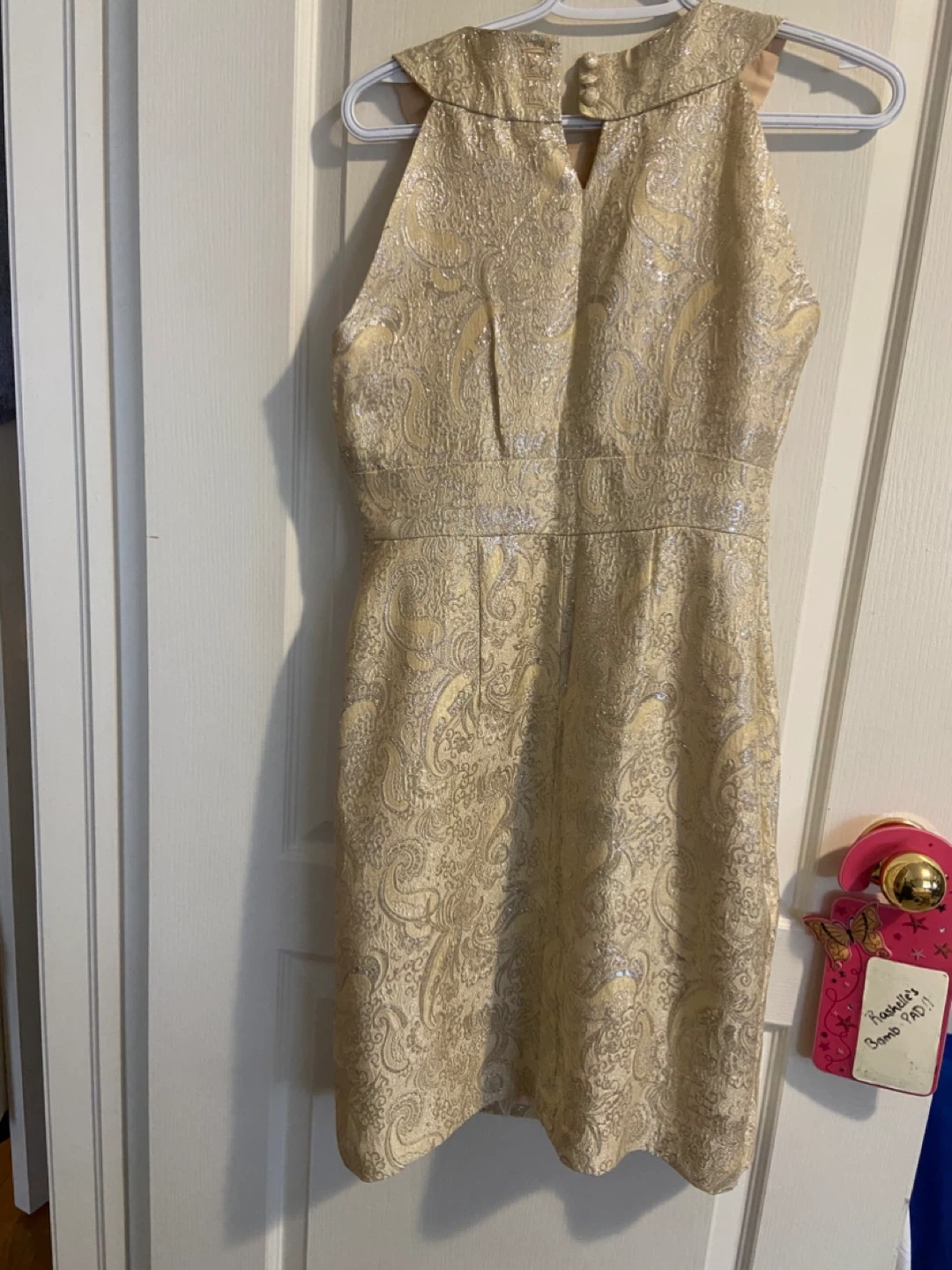 Gold Jacquard Dress