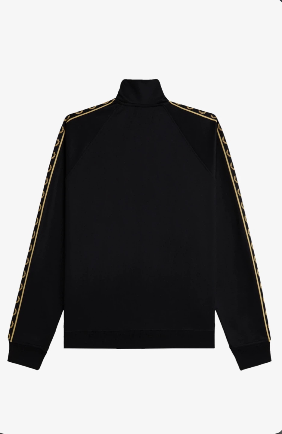 Fred Perry Black Track Jacket with Gold Laurel Wreath Detail - photo 2