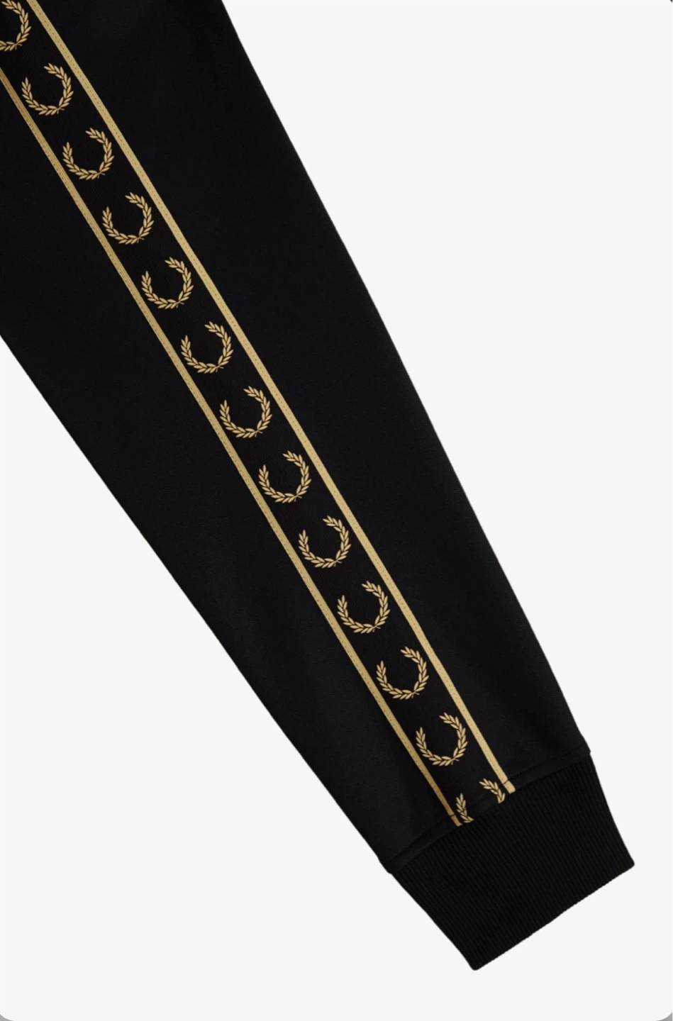Fred Perry Black Track Jacket with Gold Laurel Wreath Detail
