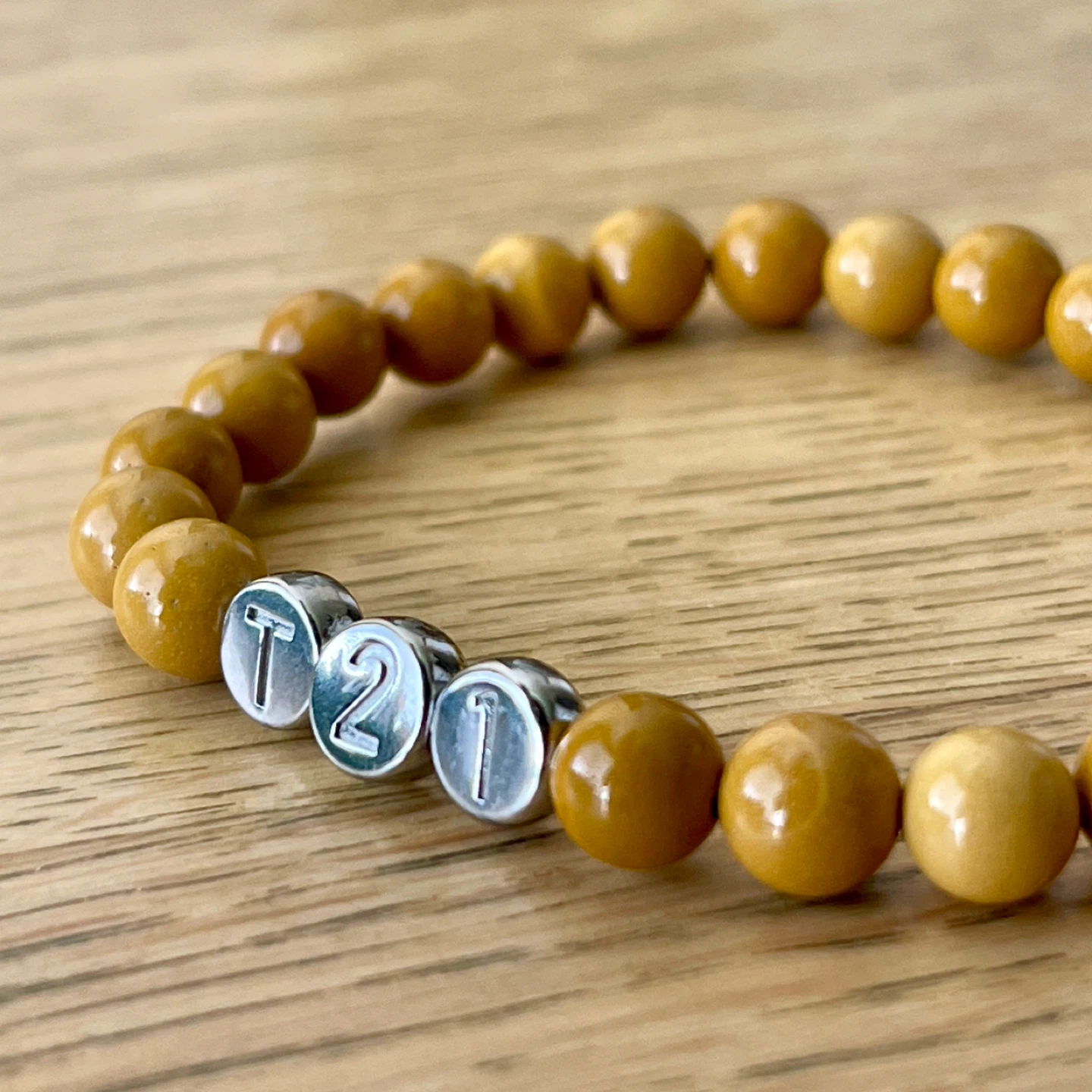 Yellow Jasper T21 Down Syndrome Bracelet - Awareness Jewelry