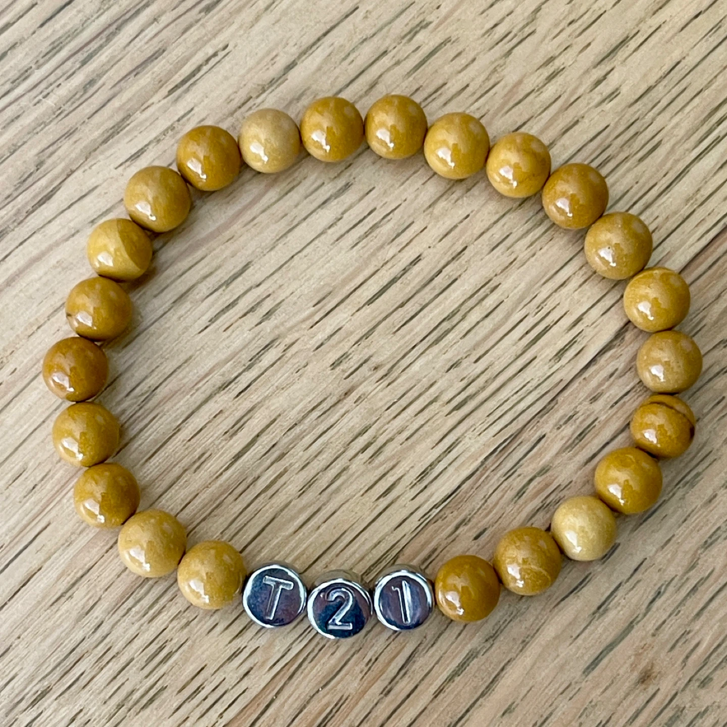 Yellow Jasper T21 Down Syndrome Bracelet - Awareness Jewelry - photo 3