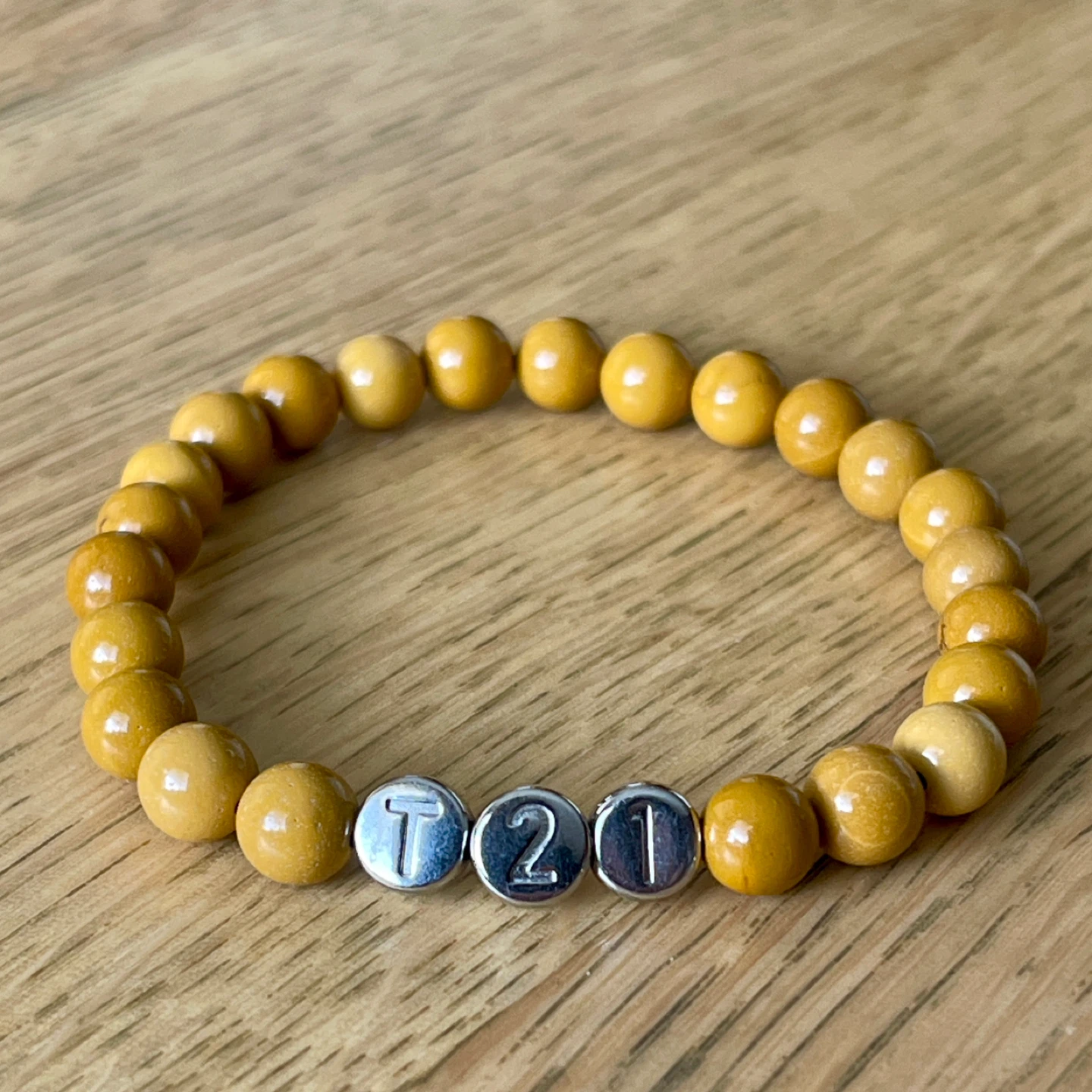 Yellow Jasper T21 Down Syndrome Bracelet - Awareness Jewelry - photo 2