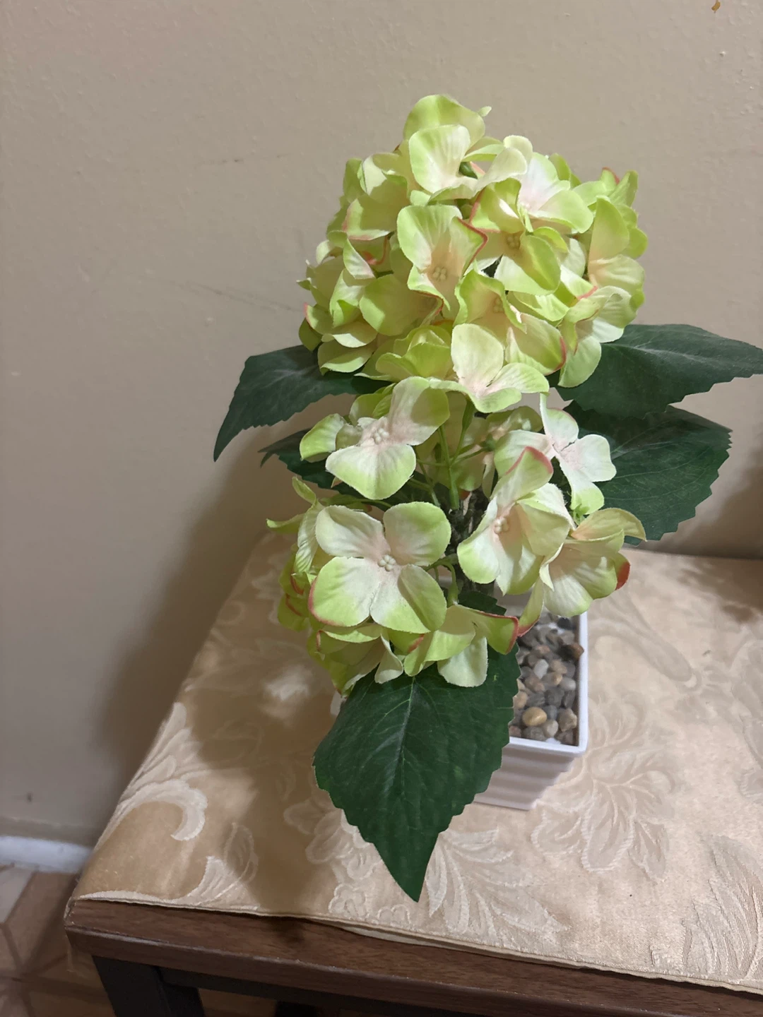 ⚽ Artificial Hydrangea Plant in White Pot - photo 2