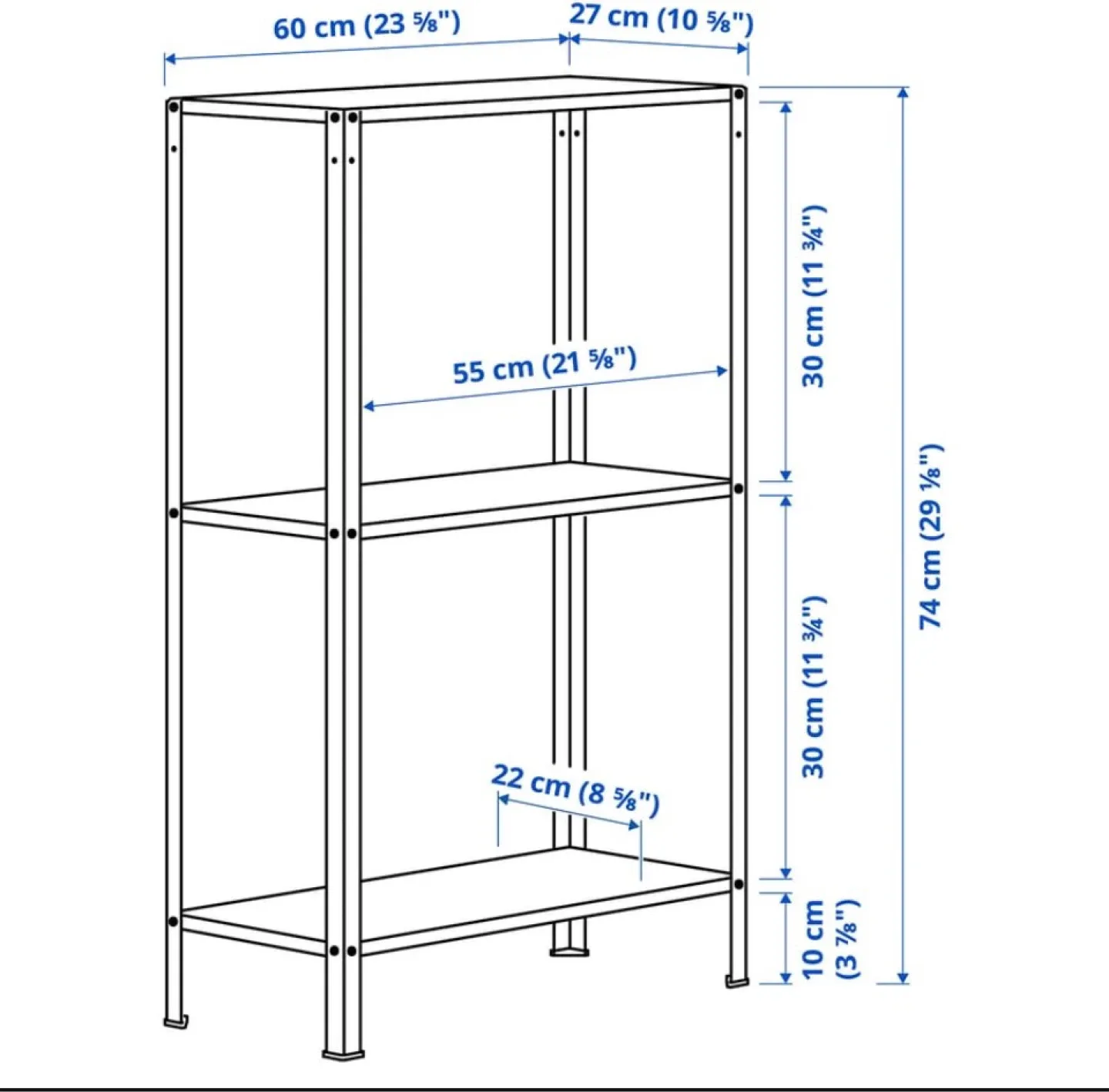 IKEA Metal 3 Shelving storage (Set of 2) - photo 3
