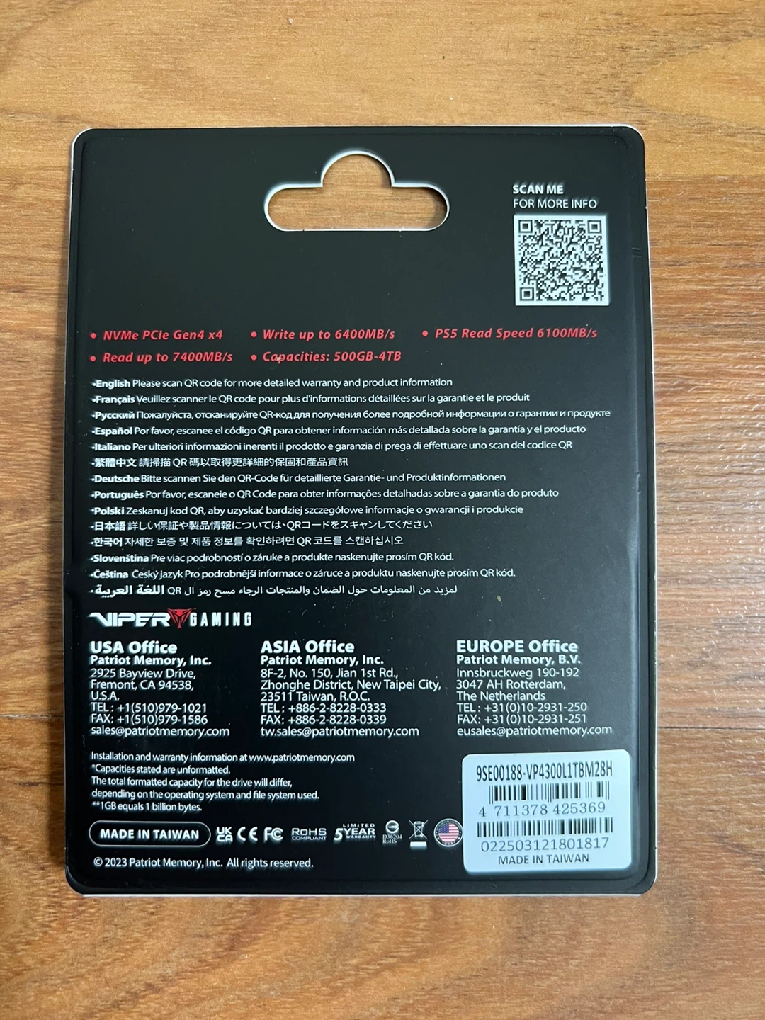 New Viper Gaming VP4300 Lite 1TB M.2 NVMe PCIe Gen4 x4 SSD - photo 2