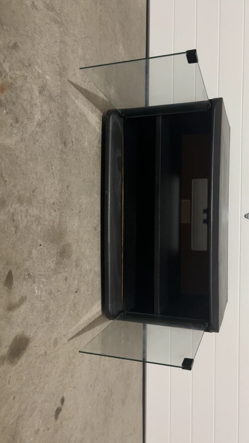 Black TV Stand with Glass Doors - photo 3
