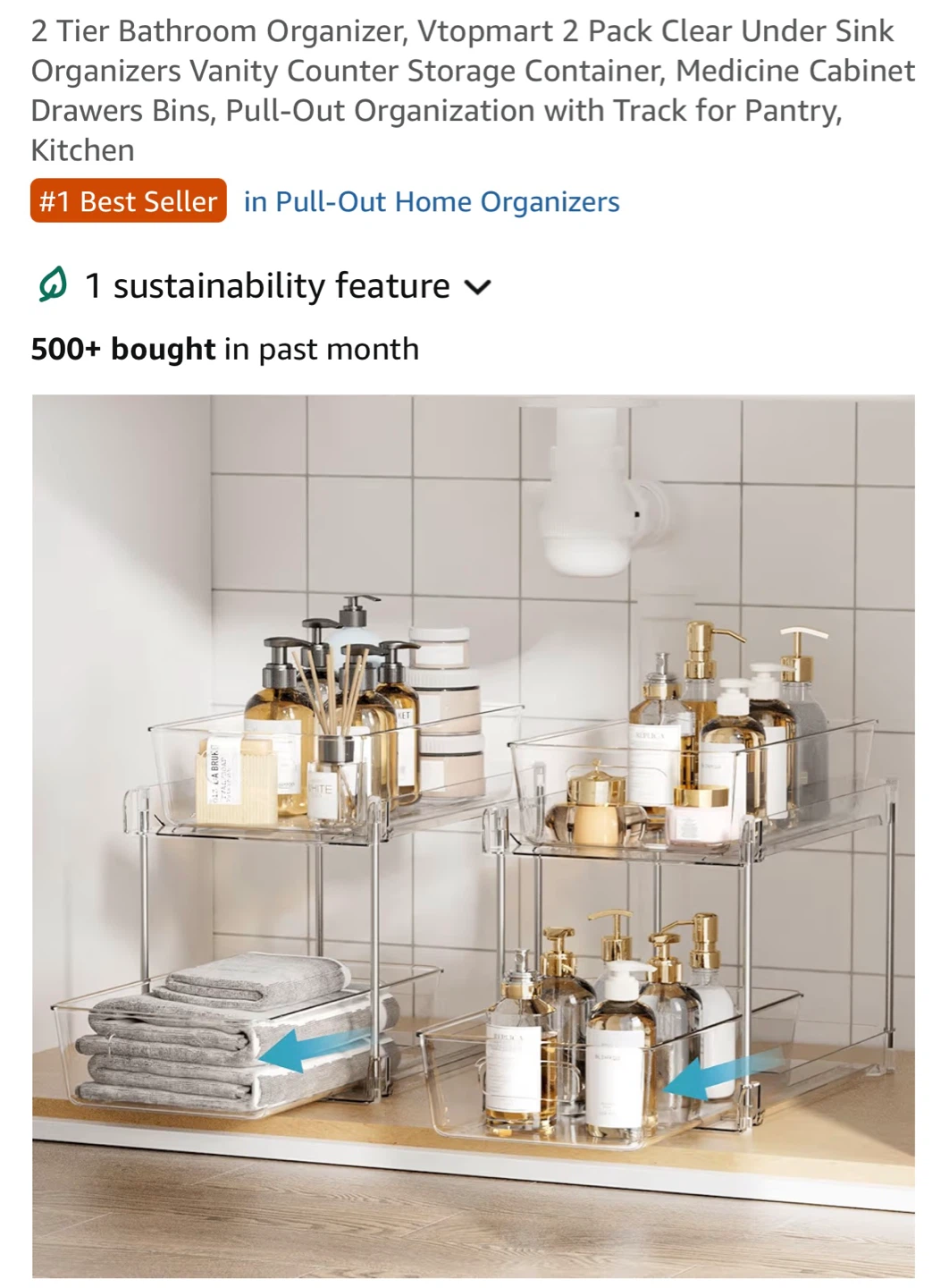 2 Pack Clear Under Sink Organizers - photo 4