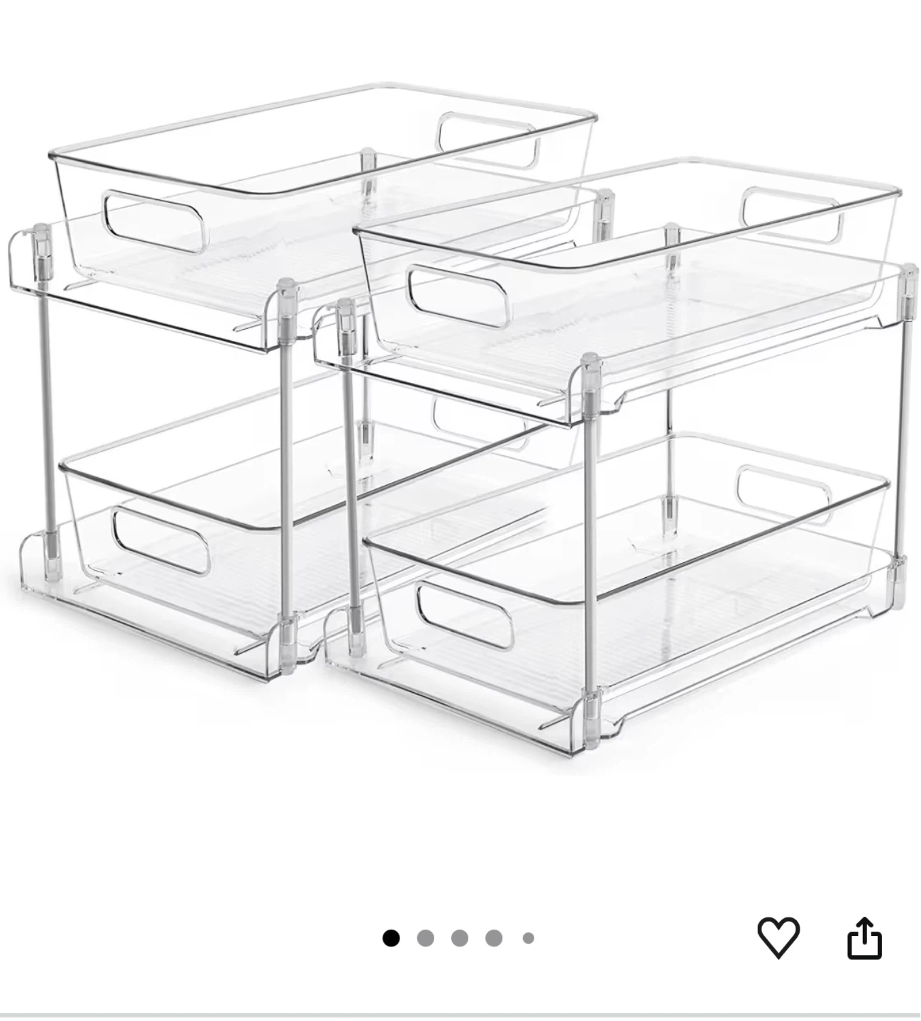 2 Pack Clear Under Sink Organizers - photo 3