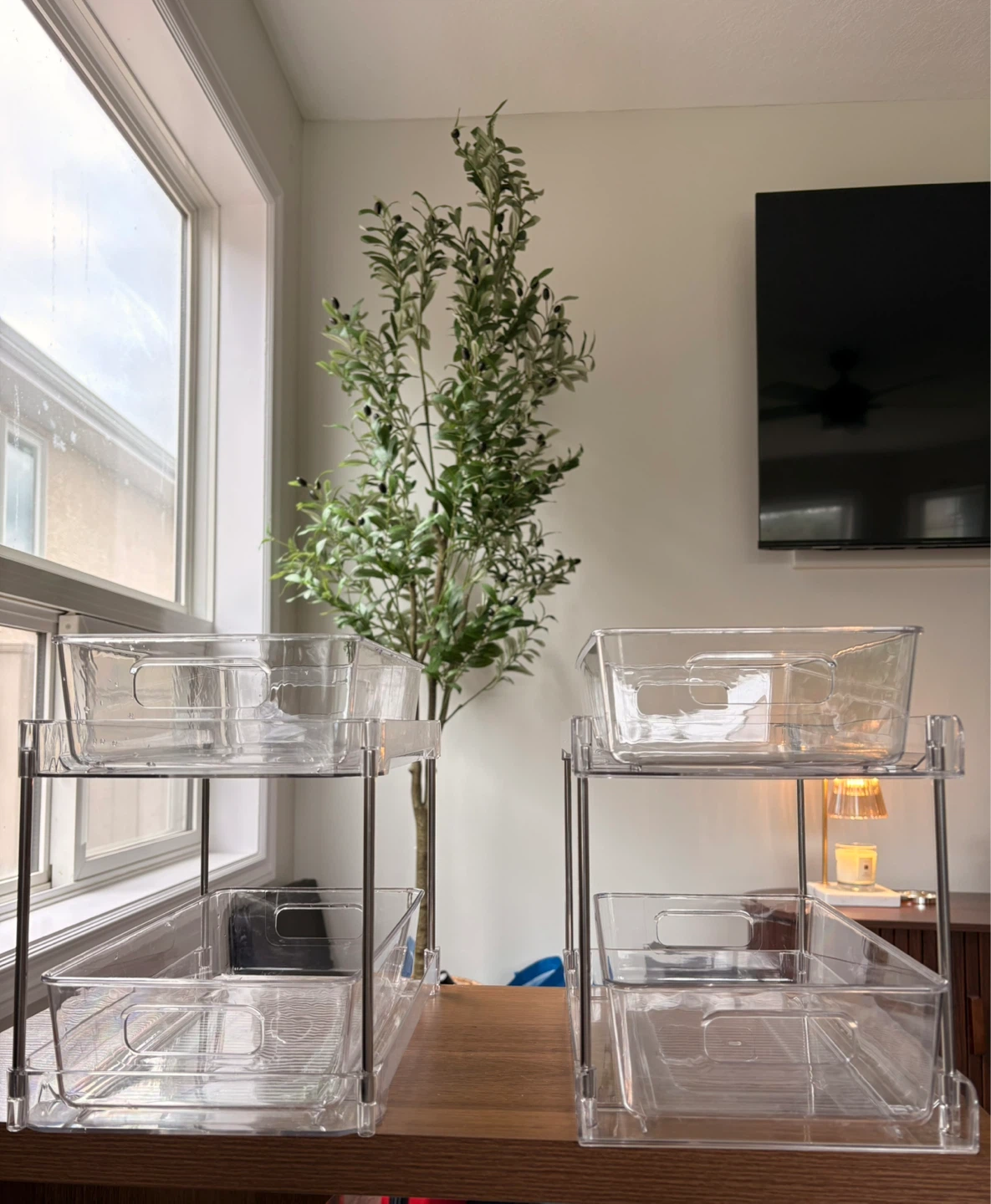2 Pack Clear Under Sink Organizers