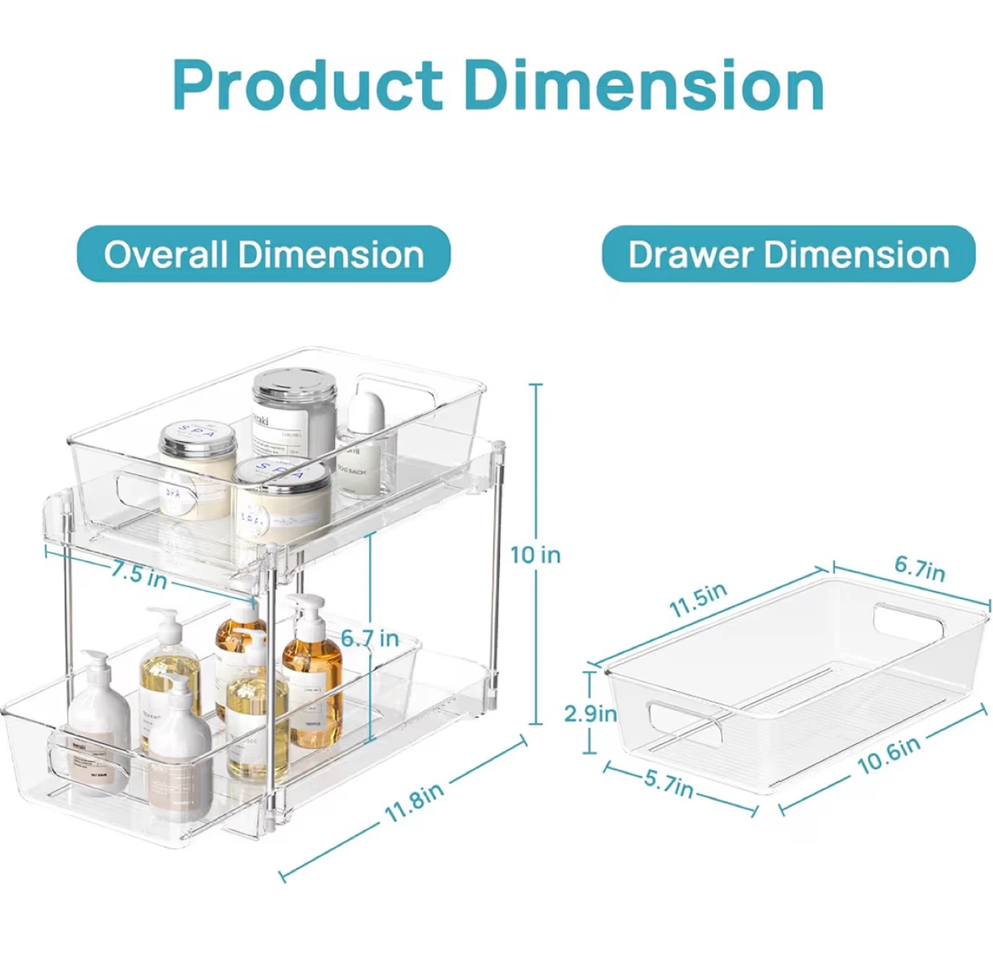 2 Pack Clear Under Sink Organizers - photo 5