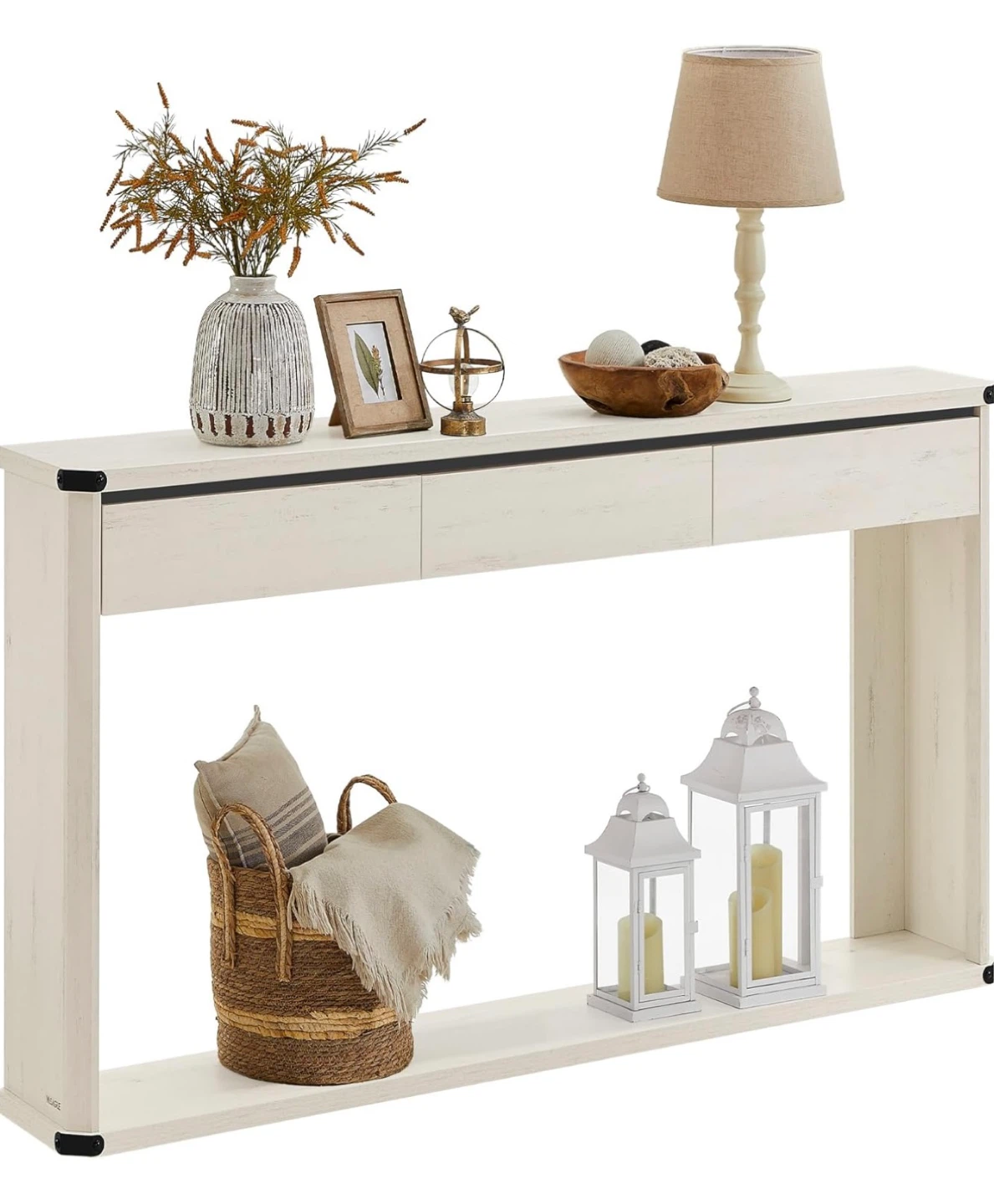 Brand new VASAGLE White Console Table with 3 Drawers - photo 2