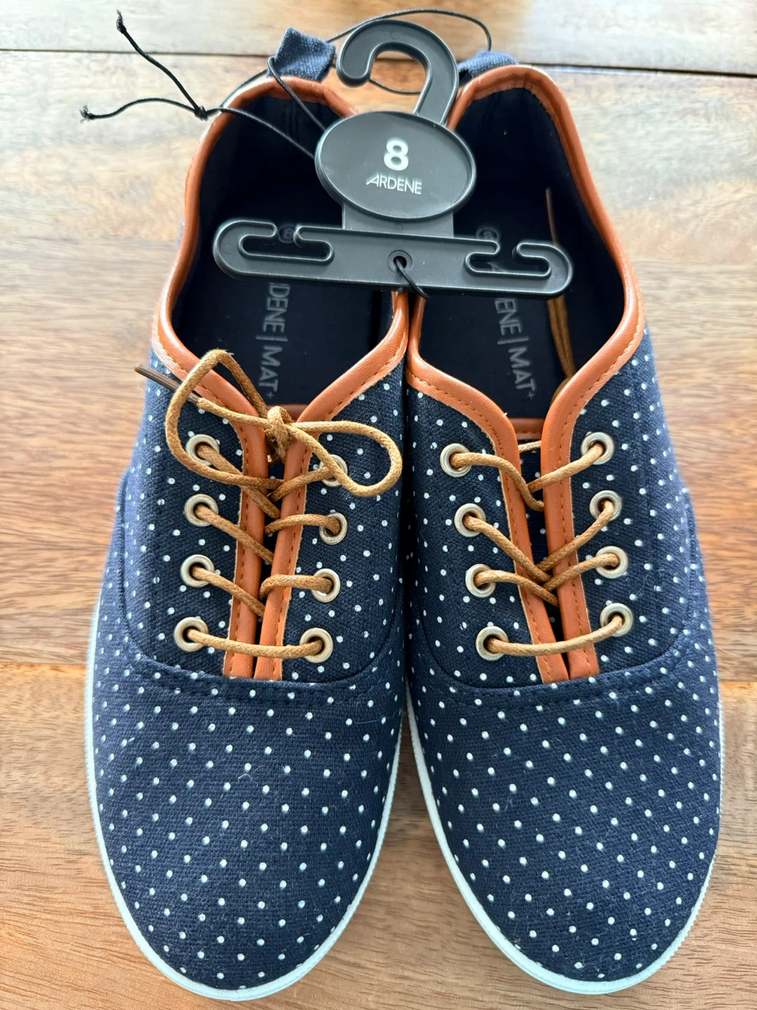 Ardene Navy Polka Dot Sneakers Size 8