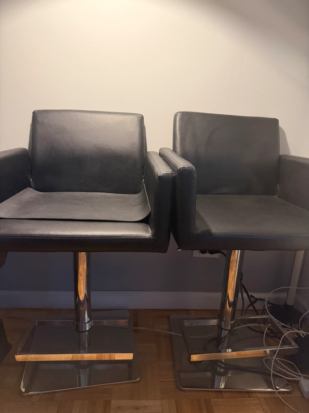 Black Leather Bar Stool - photo 4