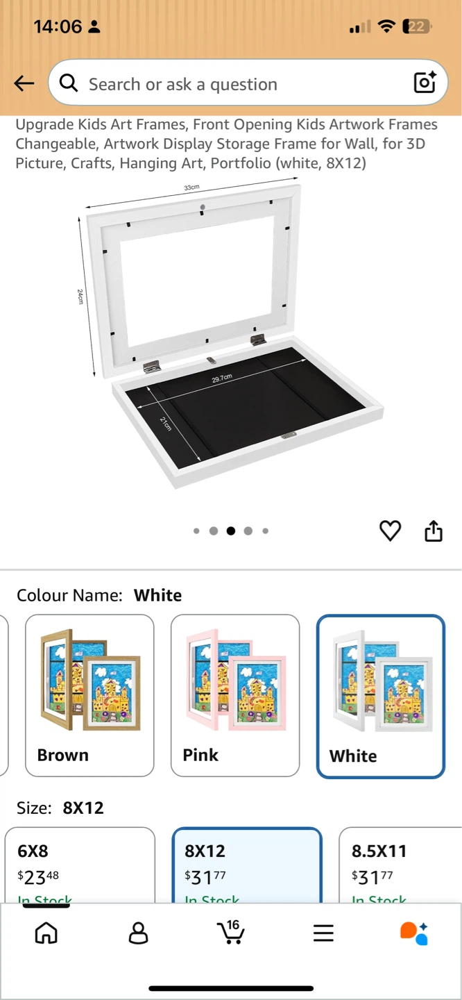 White Kids Artwork Display Frame 8x12 - photo 5