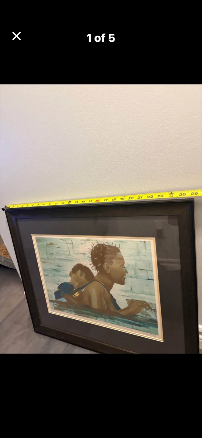 MUST GO ASAP) Framed Mother and Child Artwork by Krissy Bishop