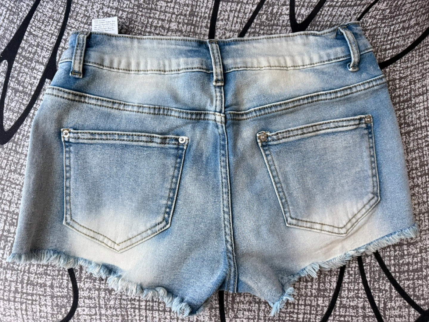 Roniye Denim Shorts with Brazil Flag Patch - photo 2