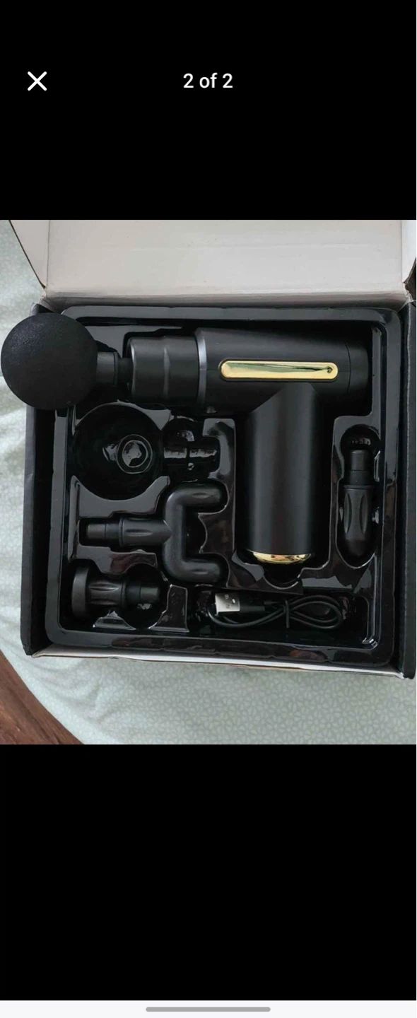 Black Percussion Massage Gun with Attachments ⚽