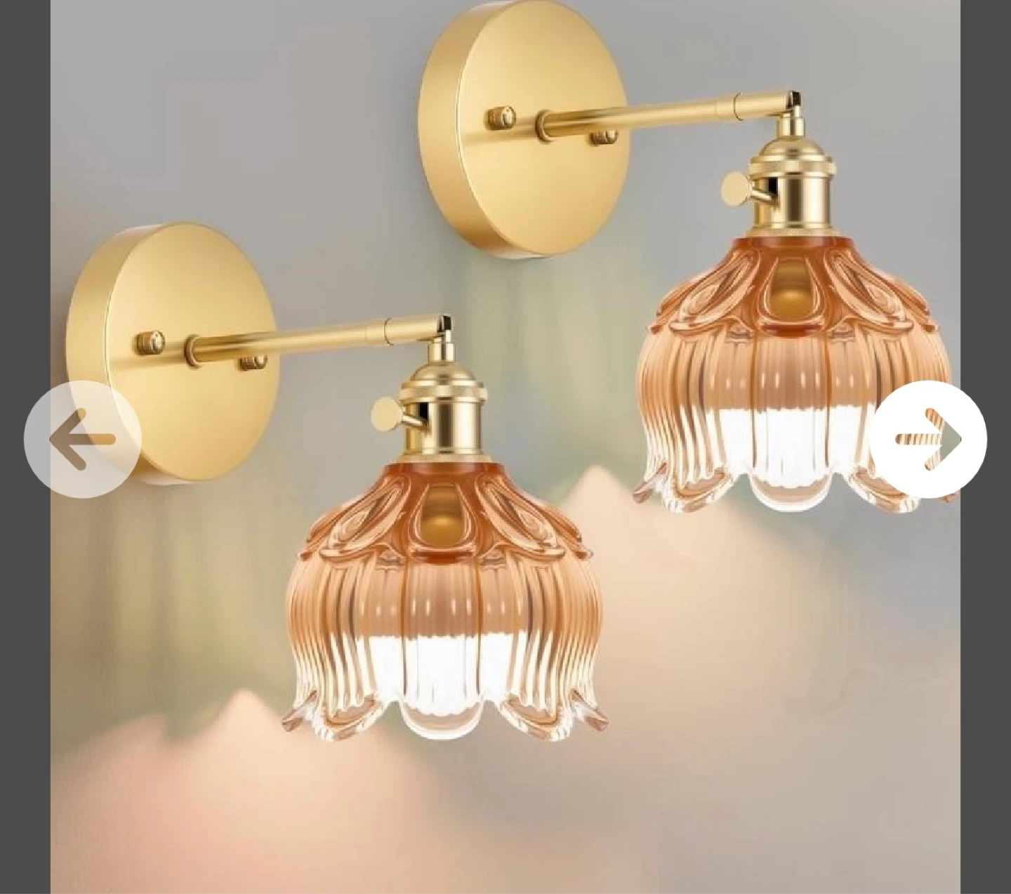 Vintage Amber Glass Wall Sconces (Set of 2) - photo 3