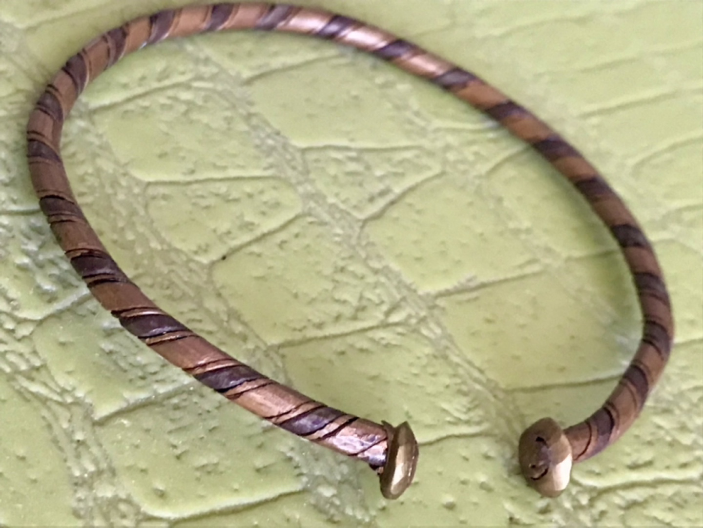 Beautiful Copper Bangle/Bracelet with Contrast Detail
