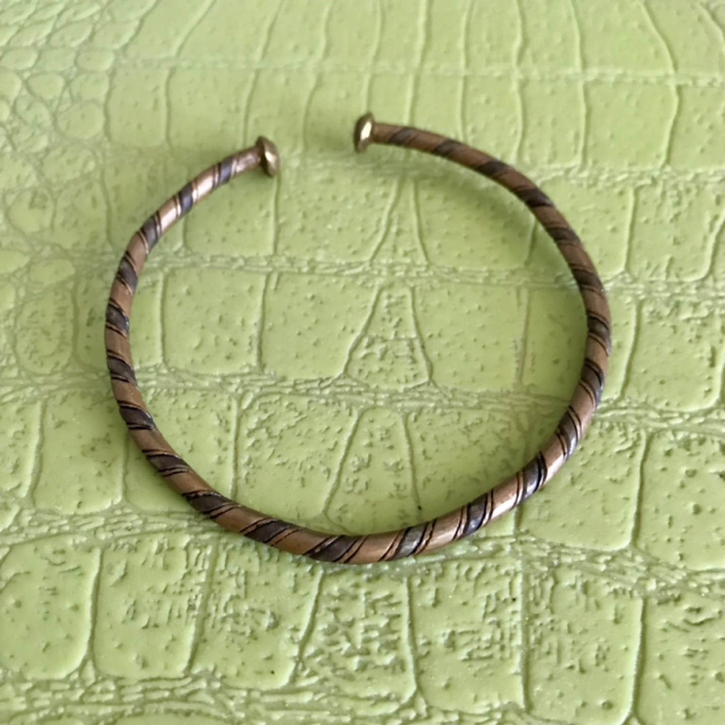Beautiful Copper Bangle/Bracelet with Contrast Detail - photo 3
