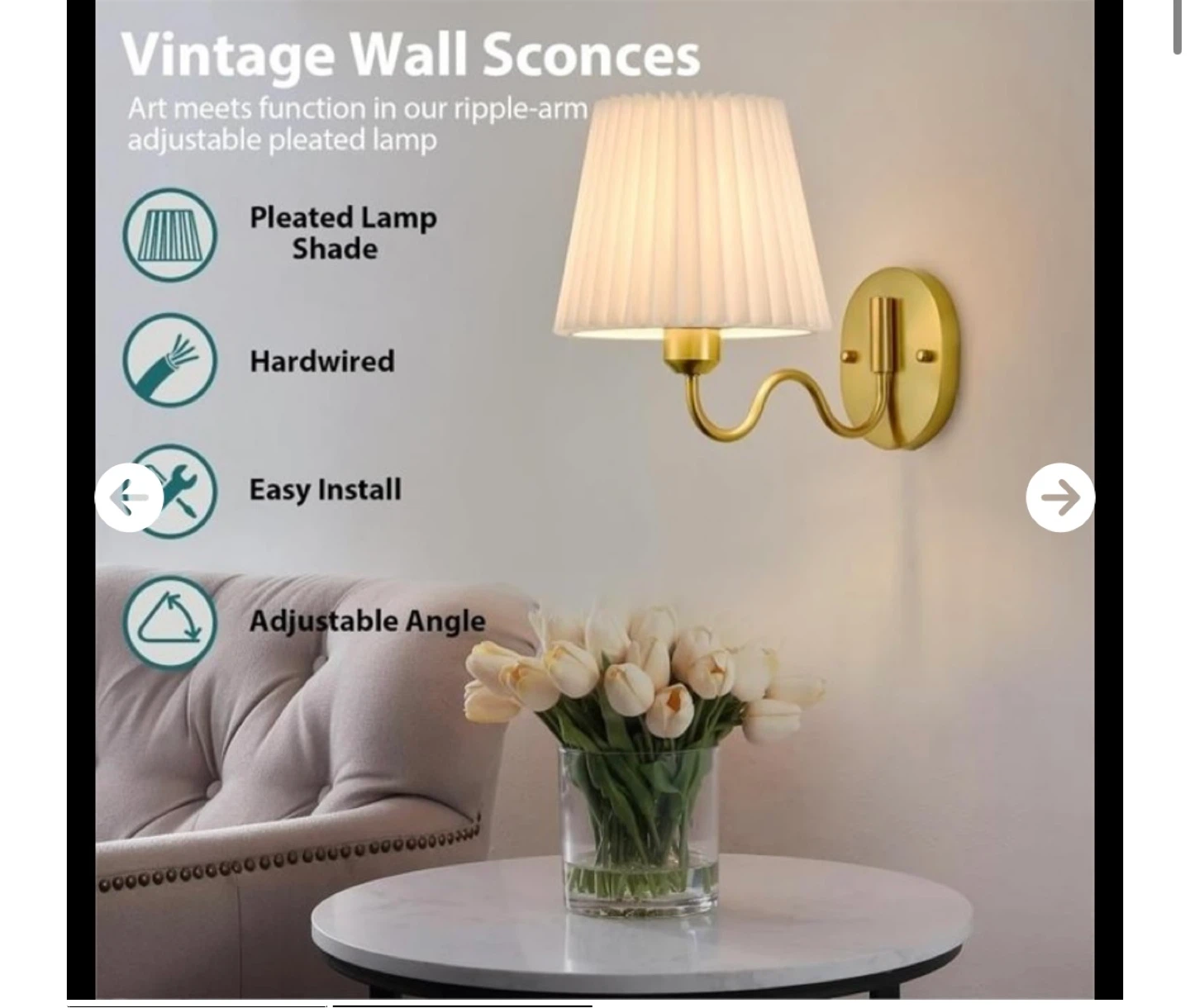 Set of 2 Vintage Adjustable Wall Sconces