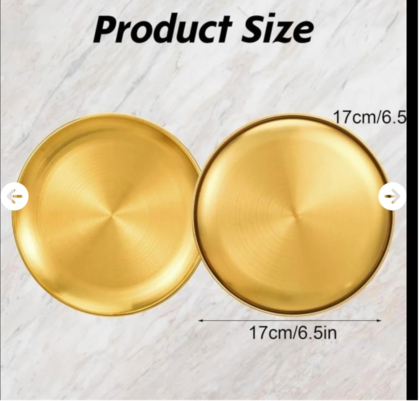 Gold Metal Plates - 6.5 Inch