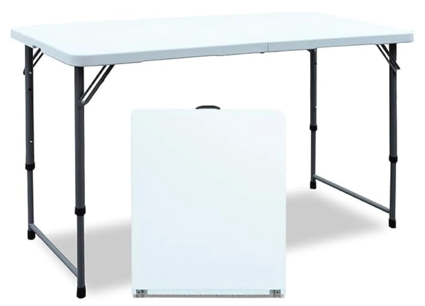 White Folding Table with Adjustable Legs