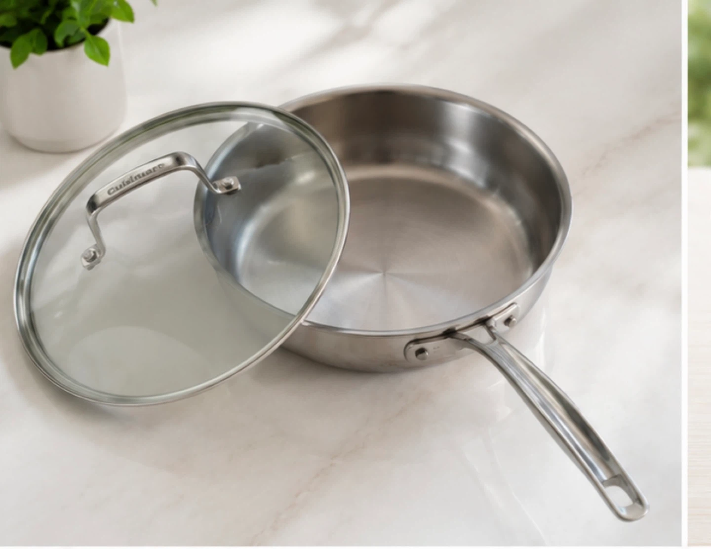 Cuisinart Stainless Steel Fry Pan with Glass Lid